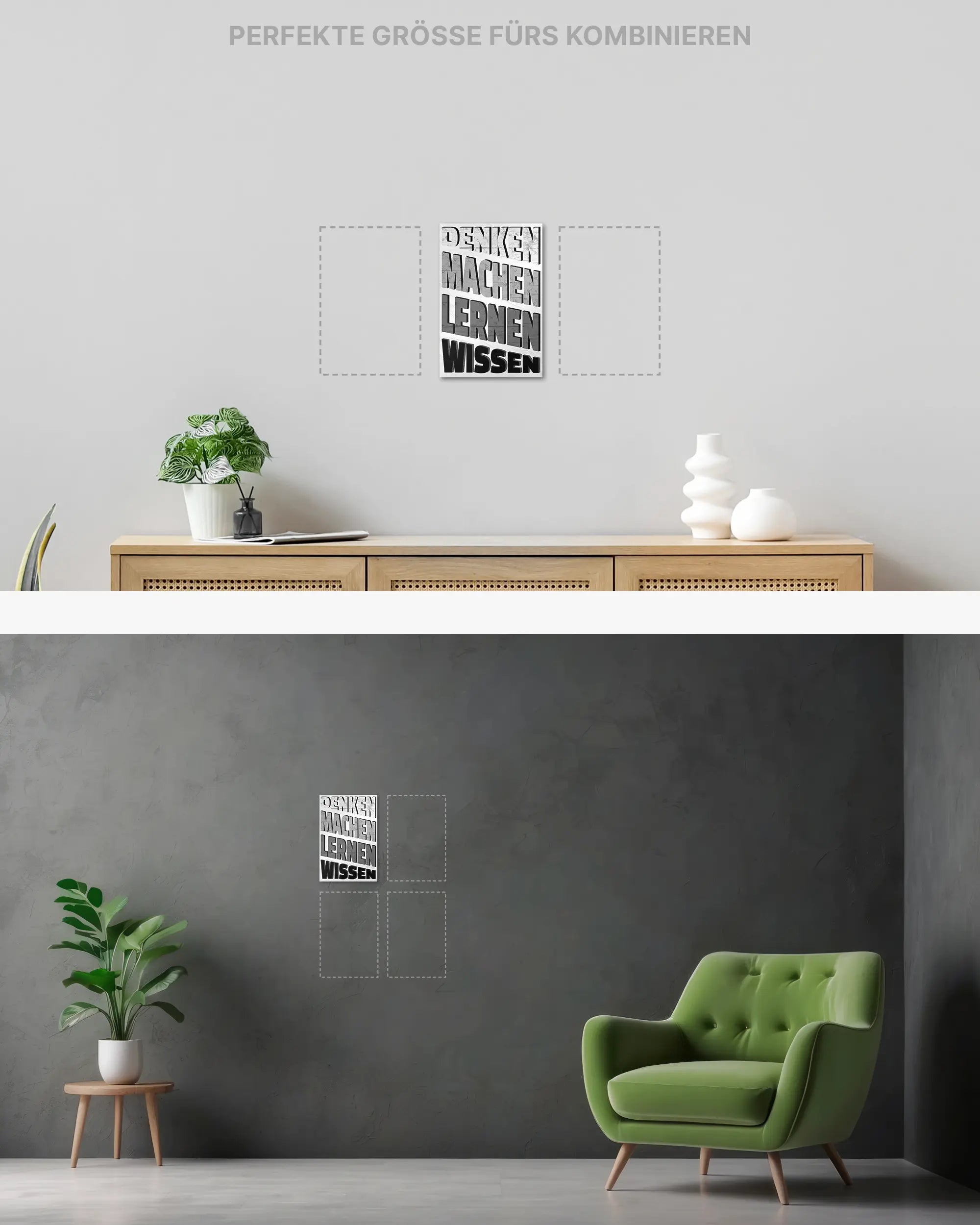 Wandansicht des Poster Plate Designs Der Weg zum Wissen im Original Style in der Größe Mini (20 x 30 cm)