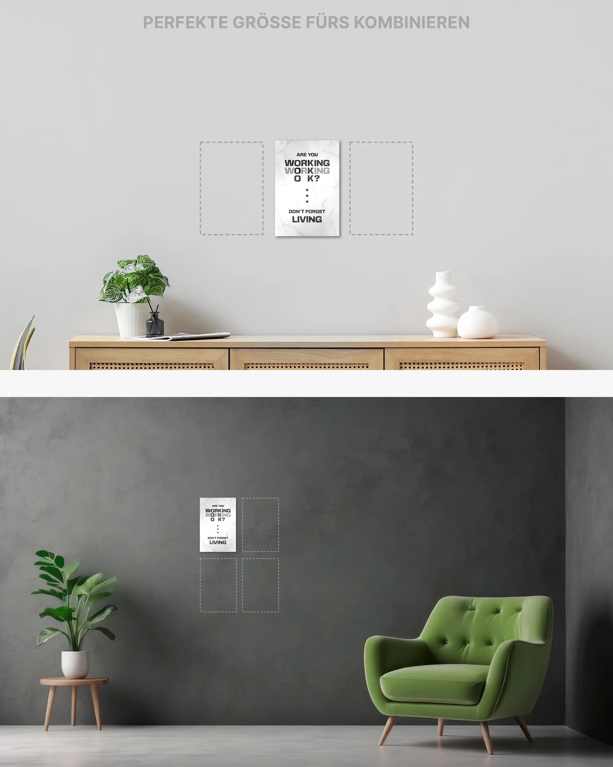 Wandansicht des Poster Plate Designs Are you OK? im Original Style in der Größe Mini (20 x 30 cm)