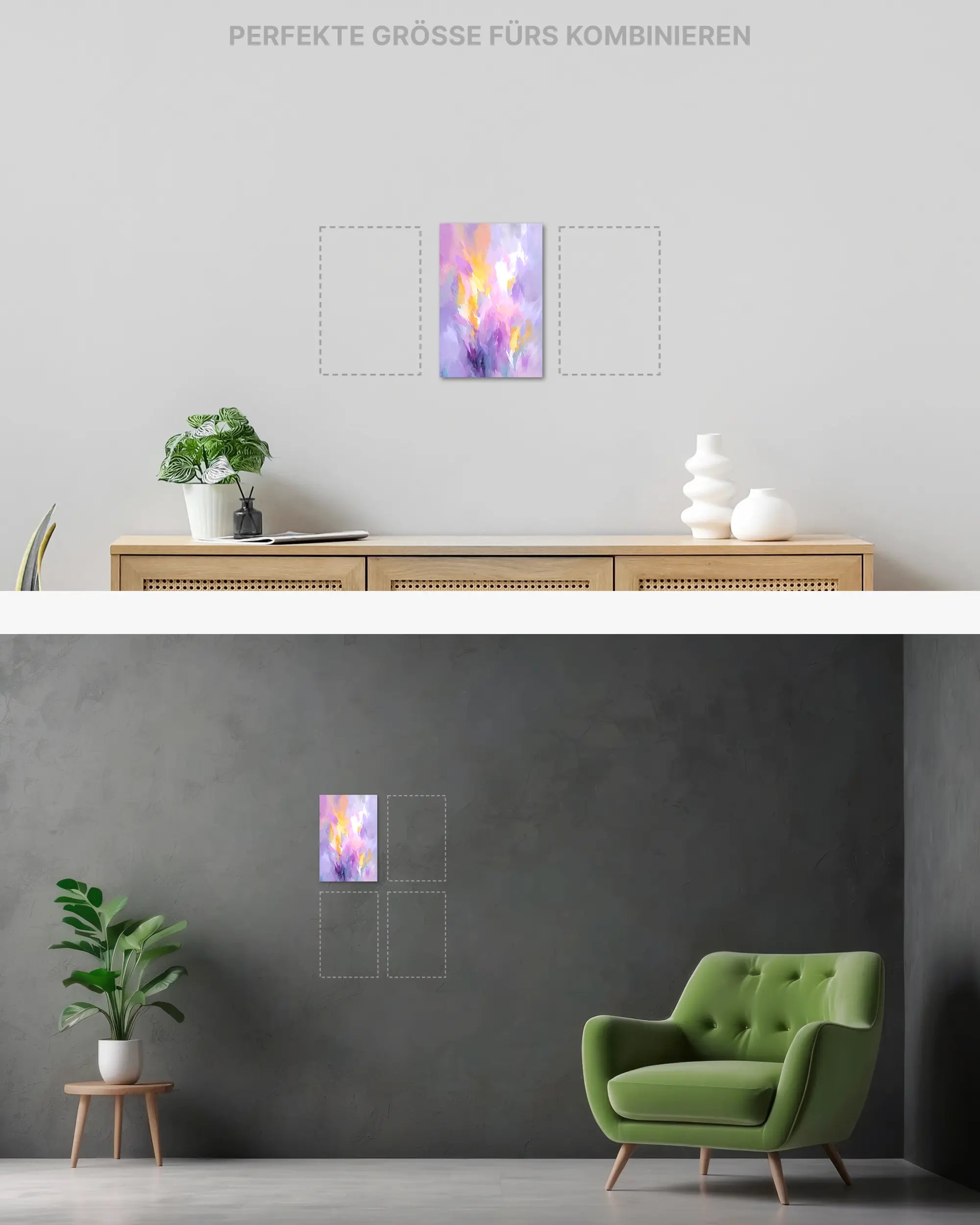 Wandansicht des Poster Plate Designs Lust und Laune im Original Style in der Größe Mini (20 x 30 cm)