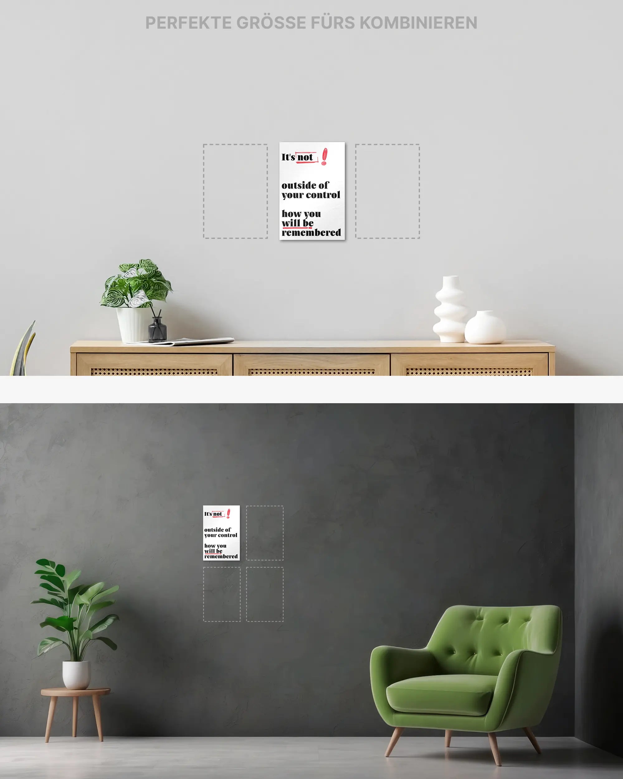 Wandansicht des Poster Plate Designs Write your story im Original Style in der Größe Mini (20 x 30 cm)