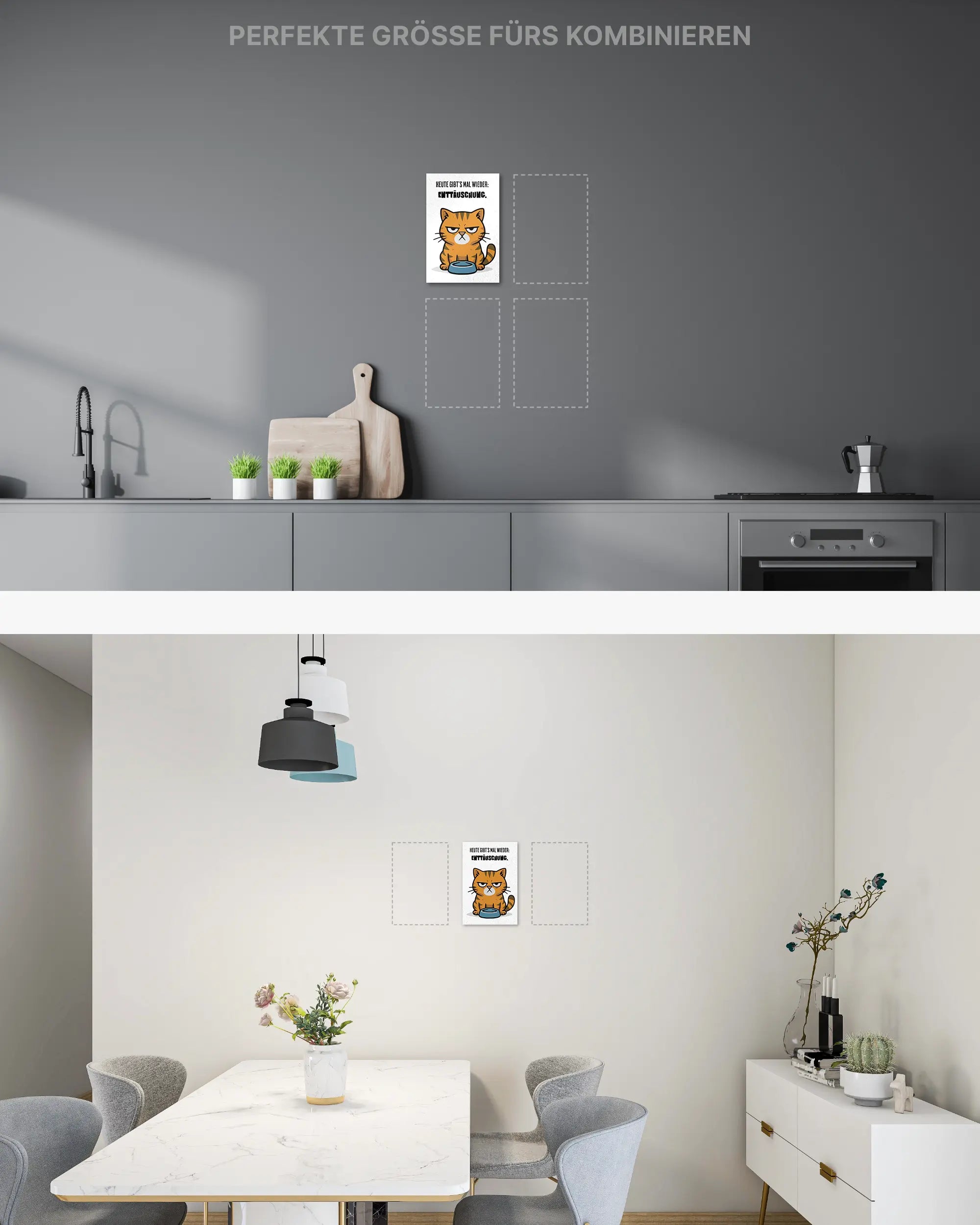 Zimmeransicht des Poster Plate Designs Napf Neustart im Original Style in der Größe Mini (20 x 30 cm)