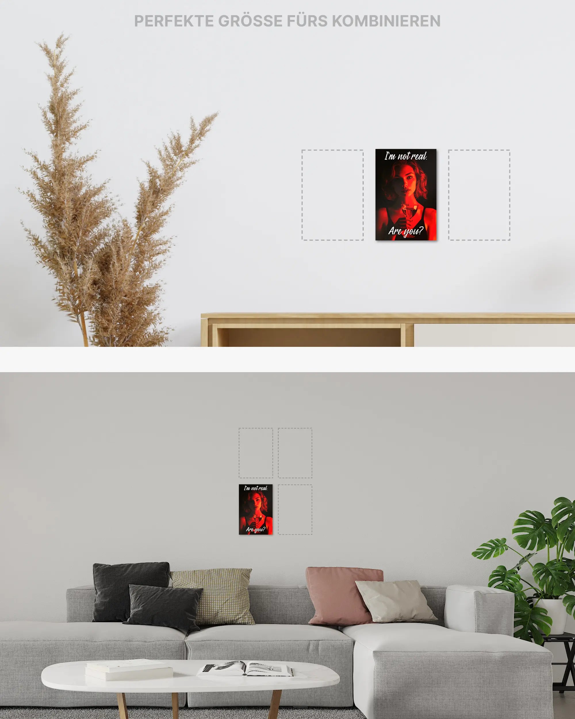 Zimmeransicht des Poster Plate Designs Are you for real im Original Style in der Größe Mini (20 x 30 cm)