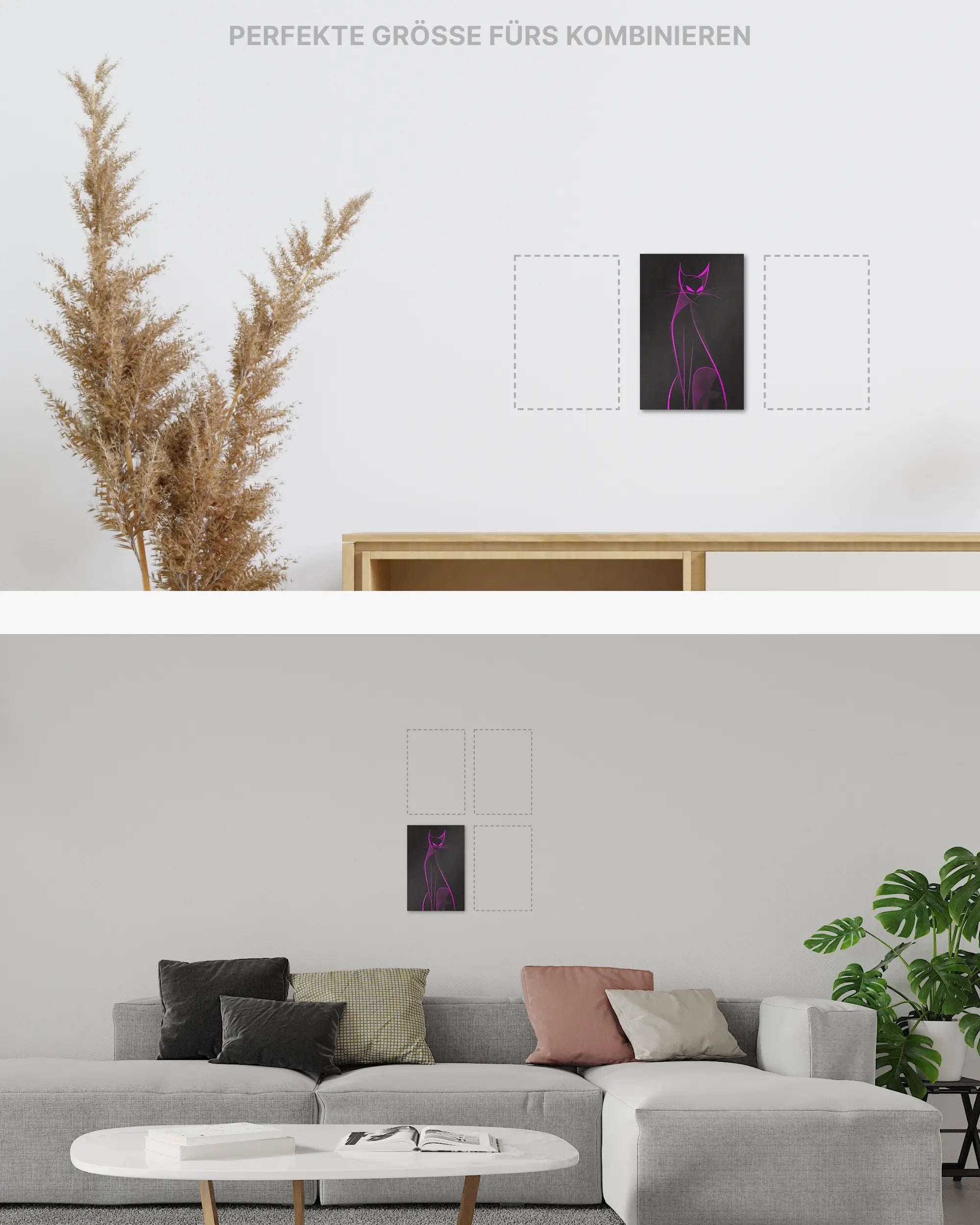 Zimmeransicht des Poster Plate Designs Katzenkrimi im Original Style in der Größe Mini (20 x 30 cm)