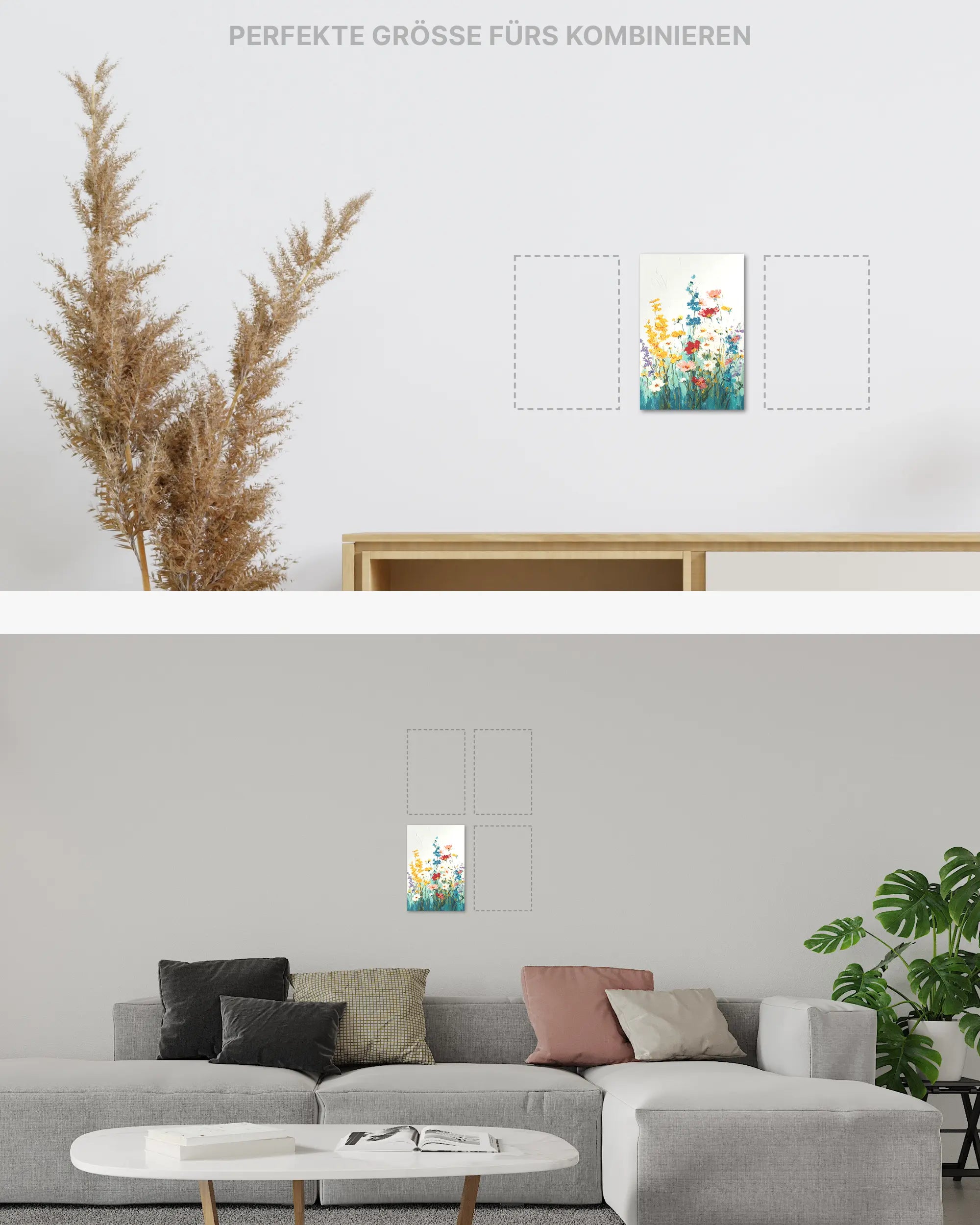 Zimmeransicht des Poster Plate Designs Blühen statt Mühen im Original Style in der Größe Mini (20 x 30 cm)