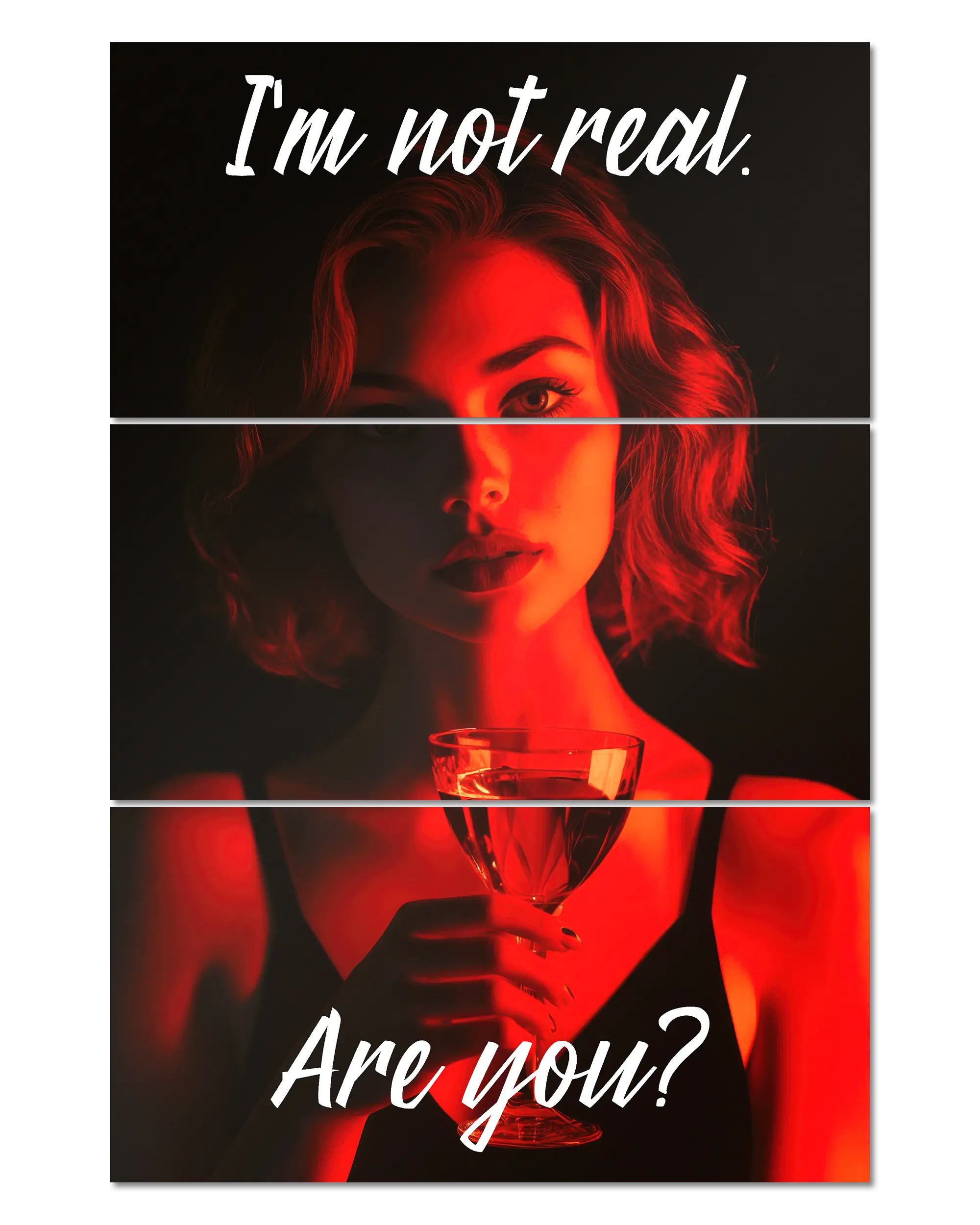 Frontalansicht des Poster Plate Designs Are you for real im Original Style in der Größe Mighty (60 x 90 cm)