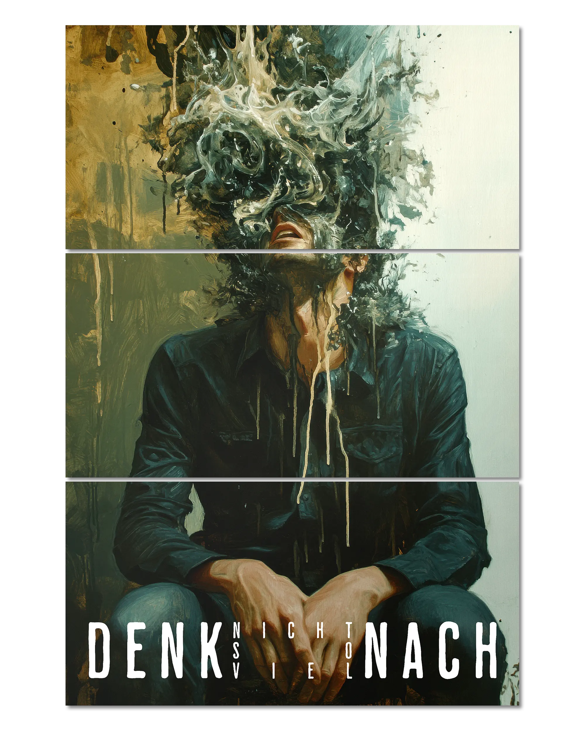 Frontalansicht des Poster Plate Designs Denkblockade im Original Style in der Größe Mighty (60 x 90 cm)