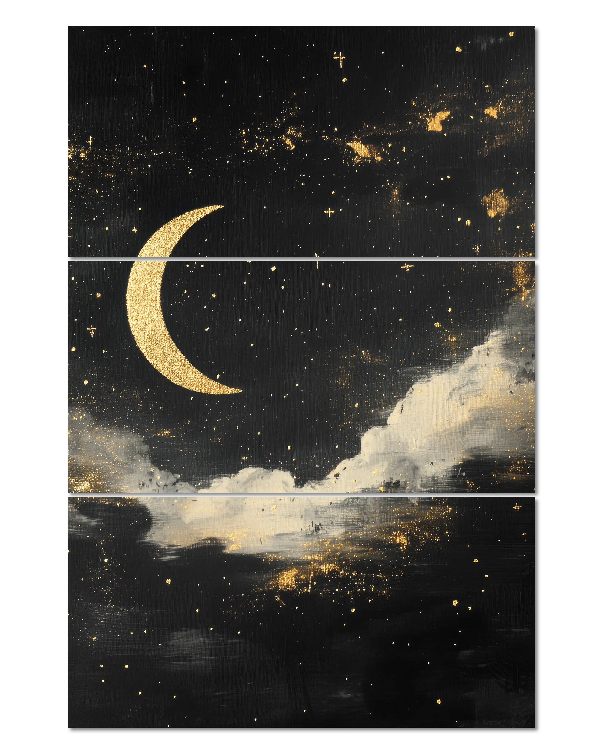 Frontalansicht des Poster Plate Designs Goldenes Mondgedicht im Original Style in der Größe Mighty (60 x 90 cm)