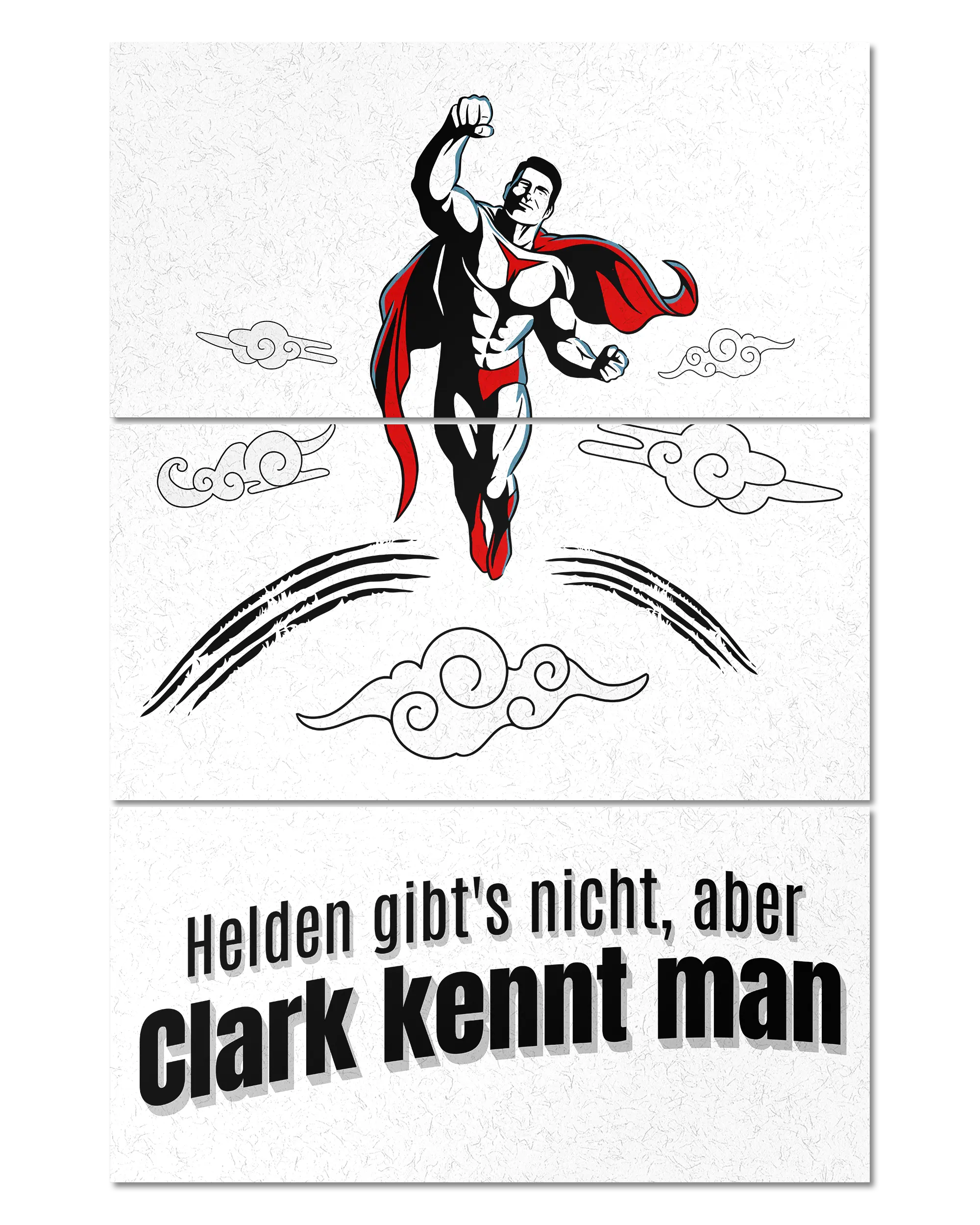 Frontalansicht des Poster Plate Designs Clark kennt man im Original Style in der Größe Mighty (60 x 90 cm)
