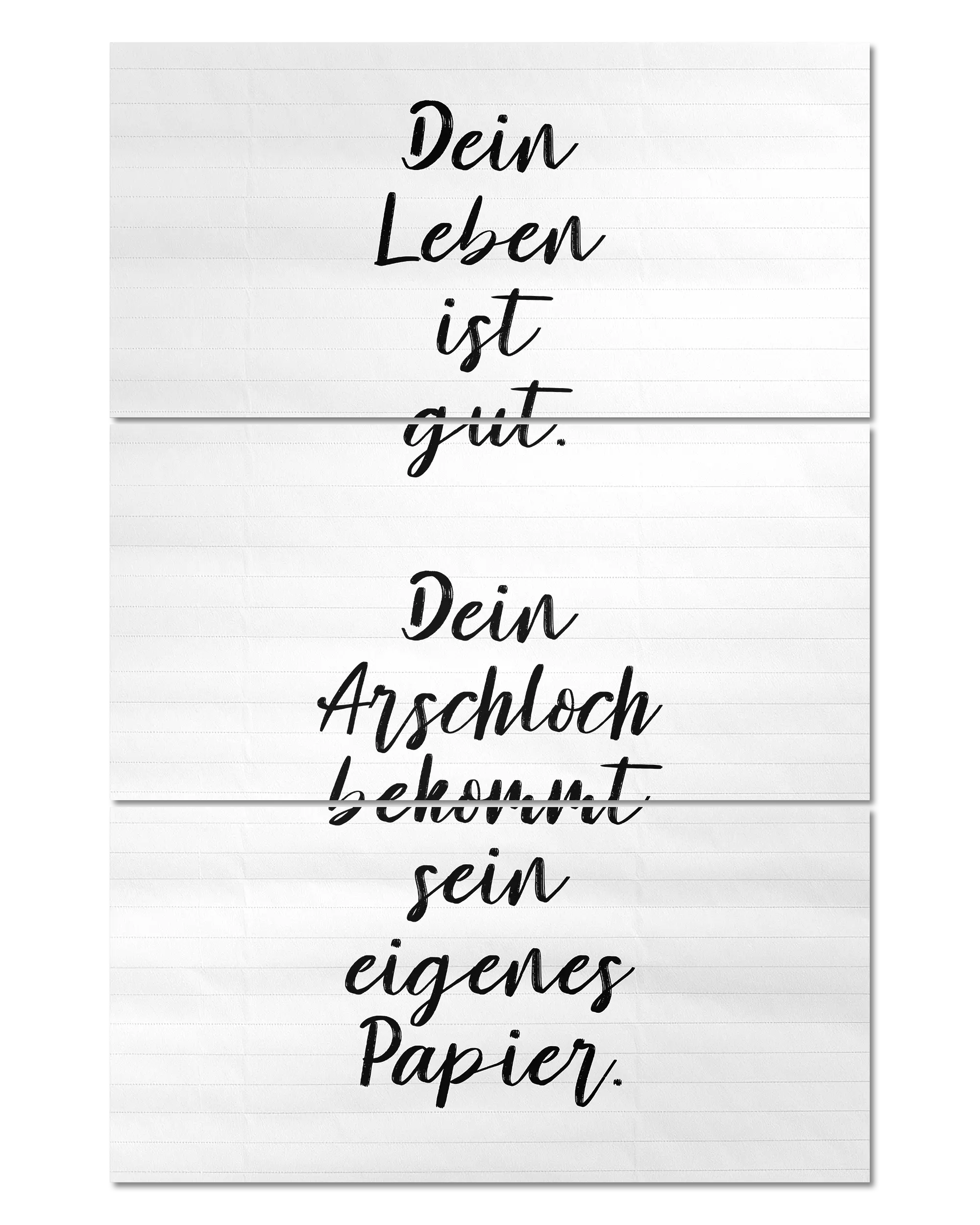 Frontalansicht des Poster Plate Designs Gutes Leben im Original Style in der Größe Mighty (60 x 90 cm)