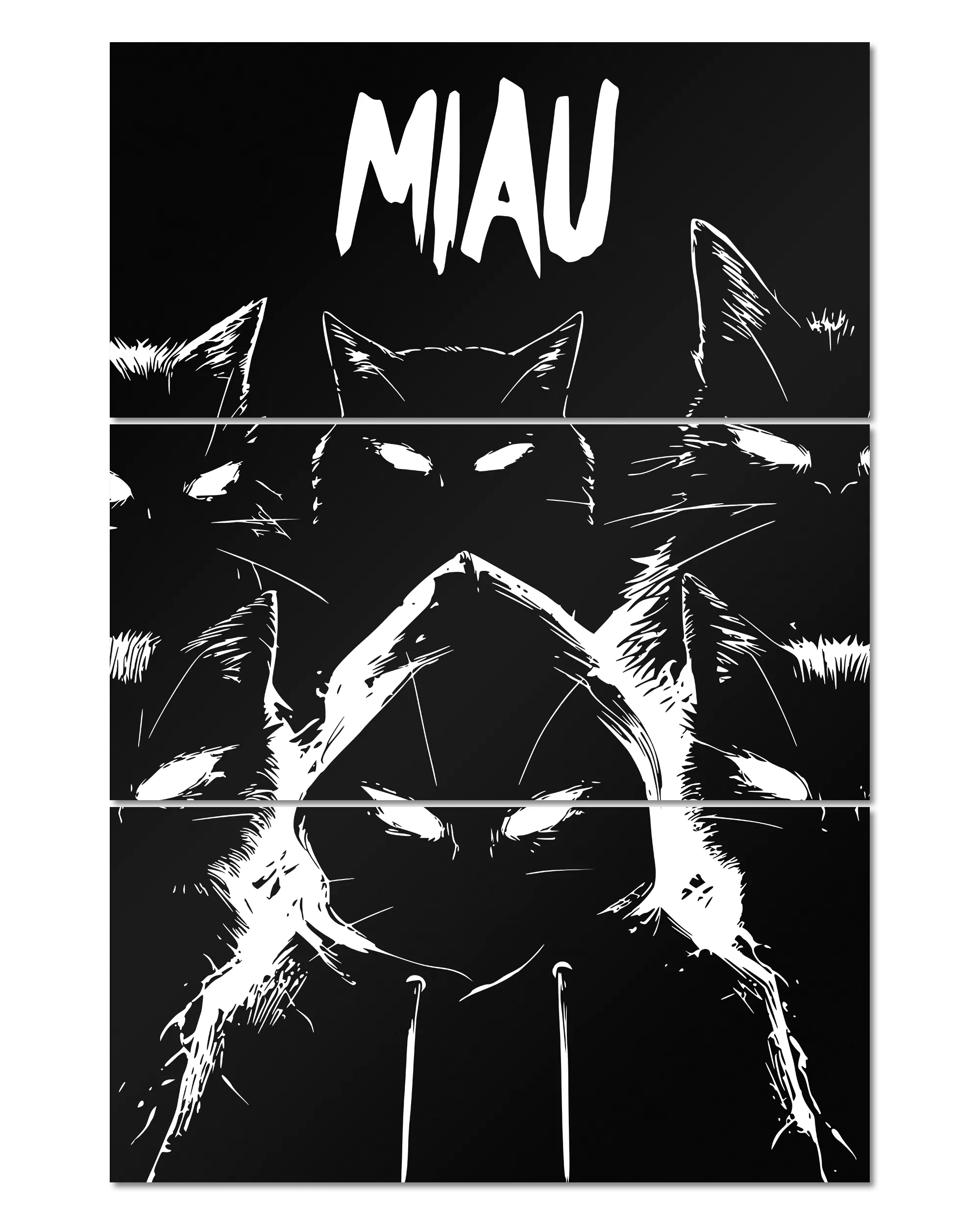Frontalansicht des Poster Plate Designs Miau Gang im Original Style in der Größe Mighty (60 x 90 cm)
