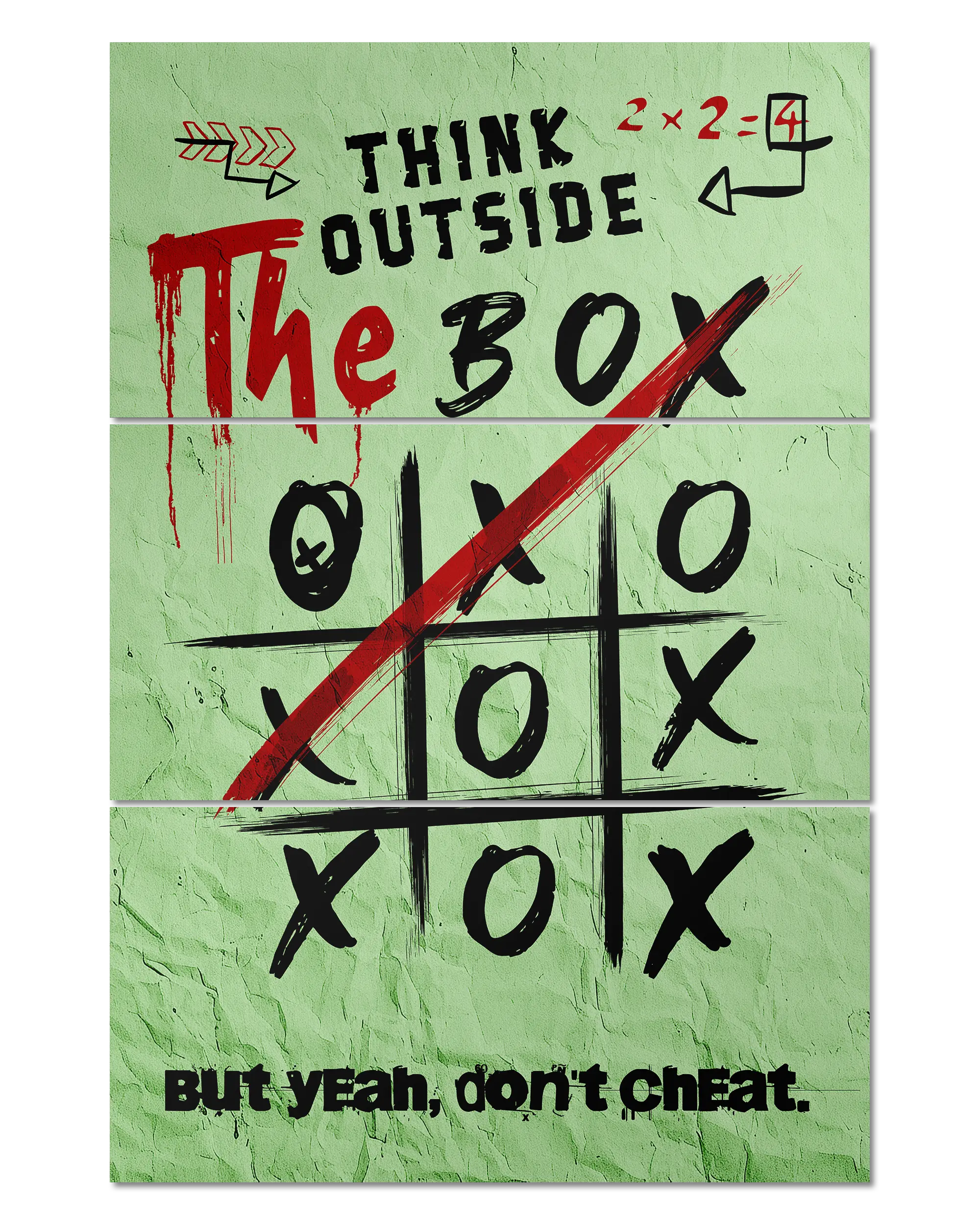 Frontalansicht des Poster Plate Designs Boxing Outside im Original Style in der Größe Mighty (60 x 90 cm)