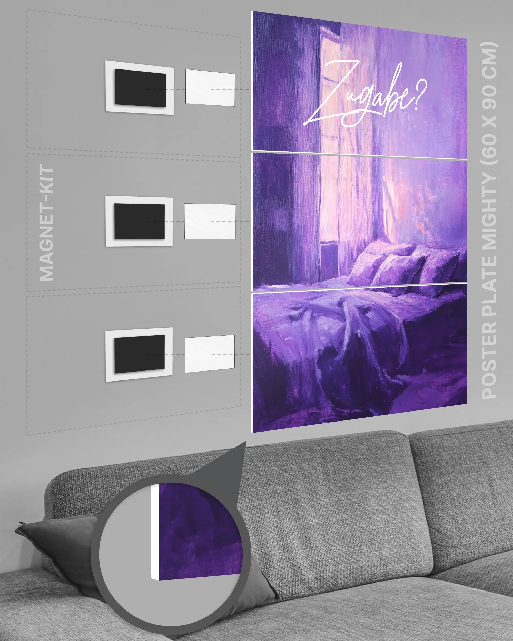 Magnet-Kit Seitenansicht des Poster Plate Designs Sexuell bedürftig im Original Style in der Größe Mighty (60 x 90 cm)