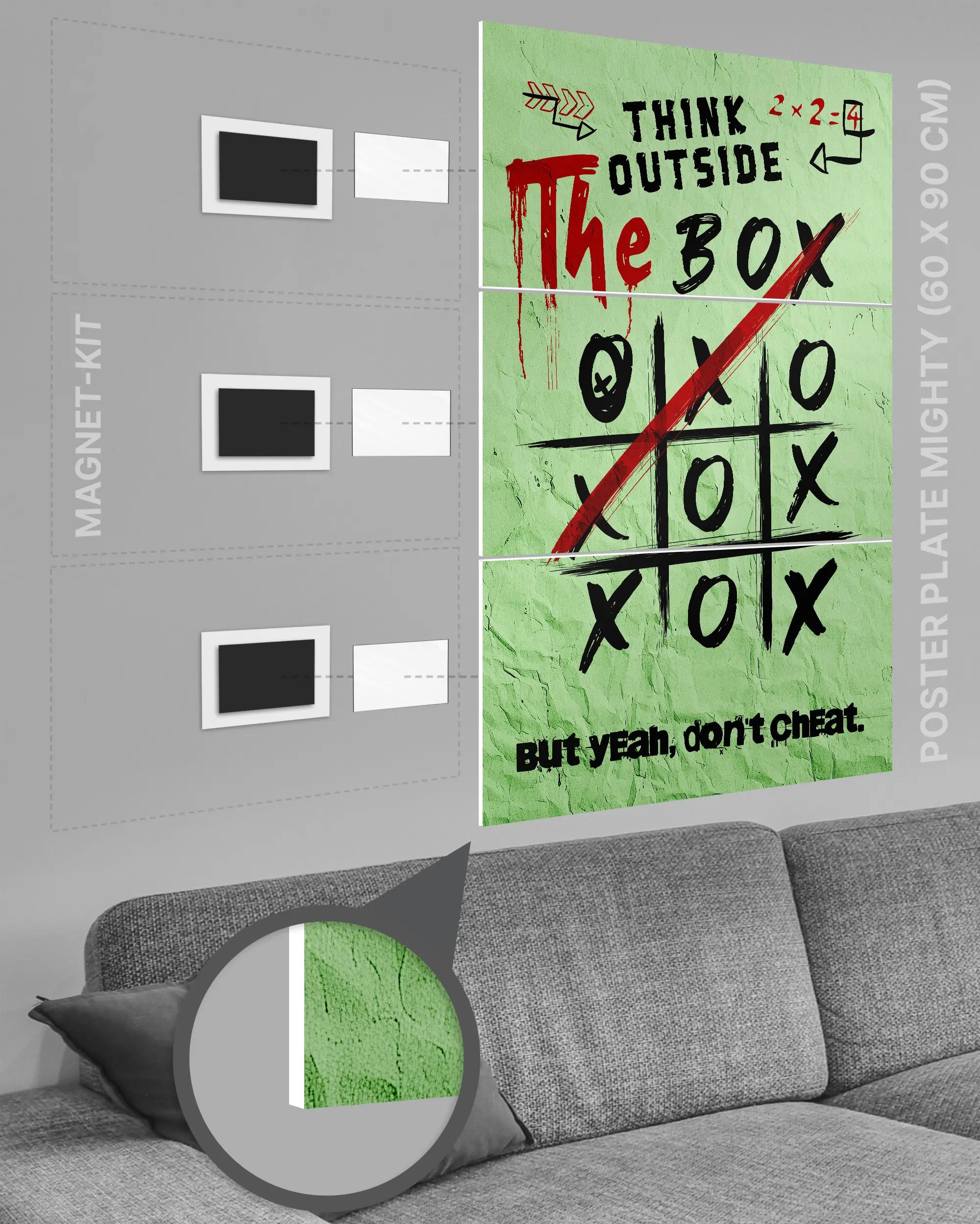 Magnet-Kit Seitenansicht des Poster Plate Designs Boxing Outside im Original Style in der Größe Mighty (60 x 90 cm)