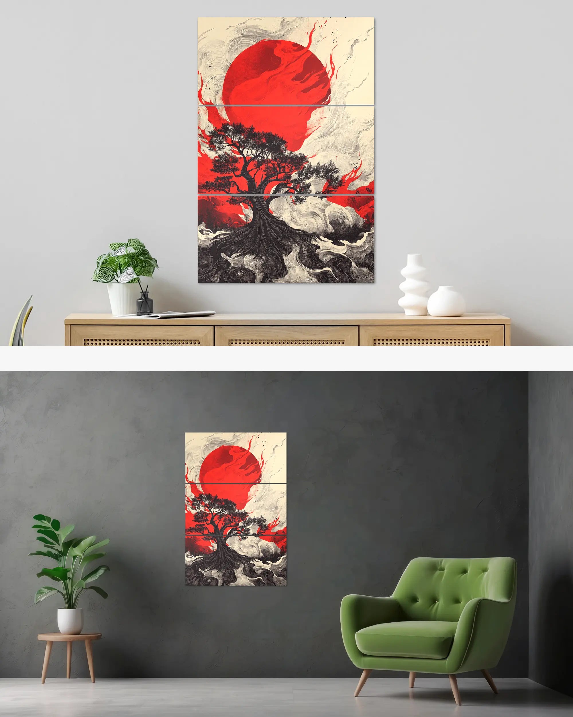 Wandansicht des Poster Plate Designs Japan is lit im Original Style in der Größe Mighty (60 x 90 cm)