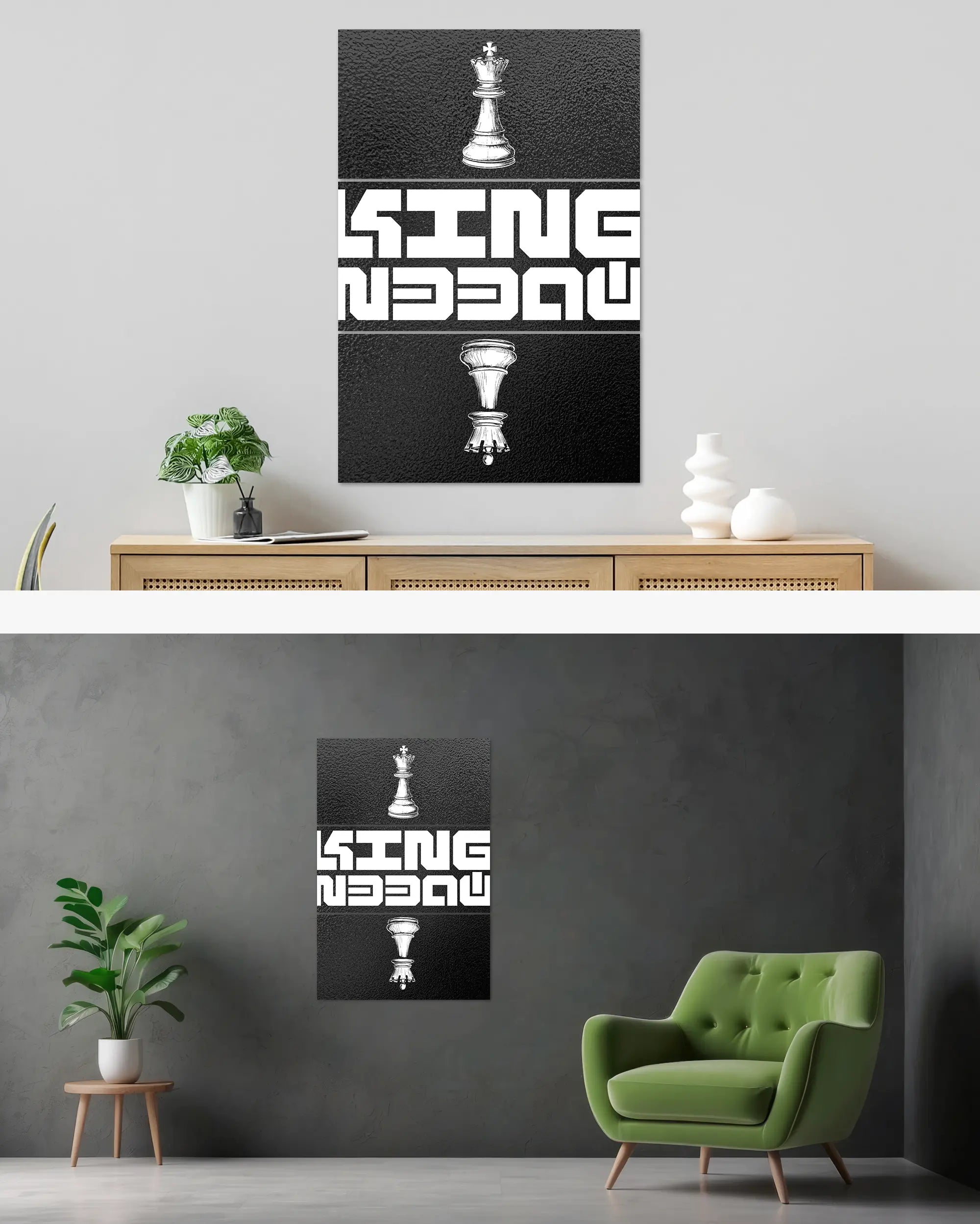 Wandansicht des Poster Plate Designs Chessday im Original Style in der Größe Mighty (60 x 90 cm)