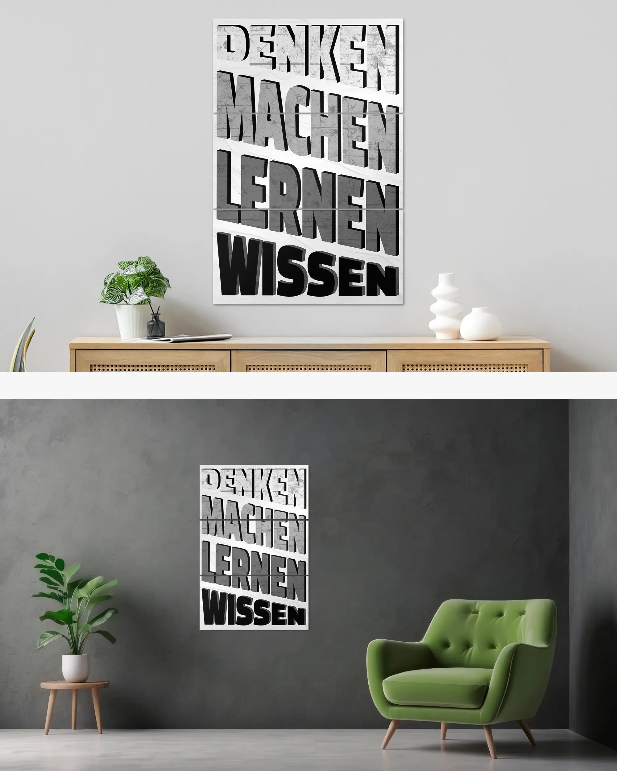 Wandansicht des Poster Plate Designs Der Weg zum Wissen im Original Style in der Größe Mighty (60 x 90 cm)