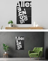 Wandansicht des Poster Plate Designs Alles Schwarz im Original Style in der Größe Mighty (60 x 90 cm)