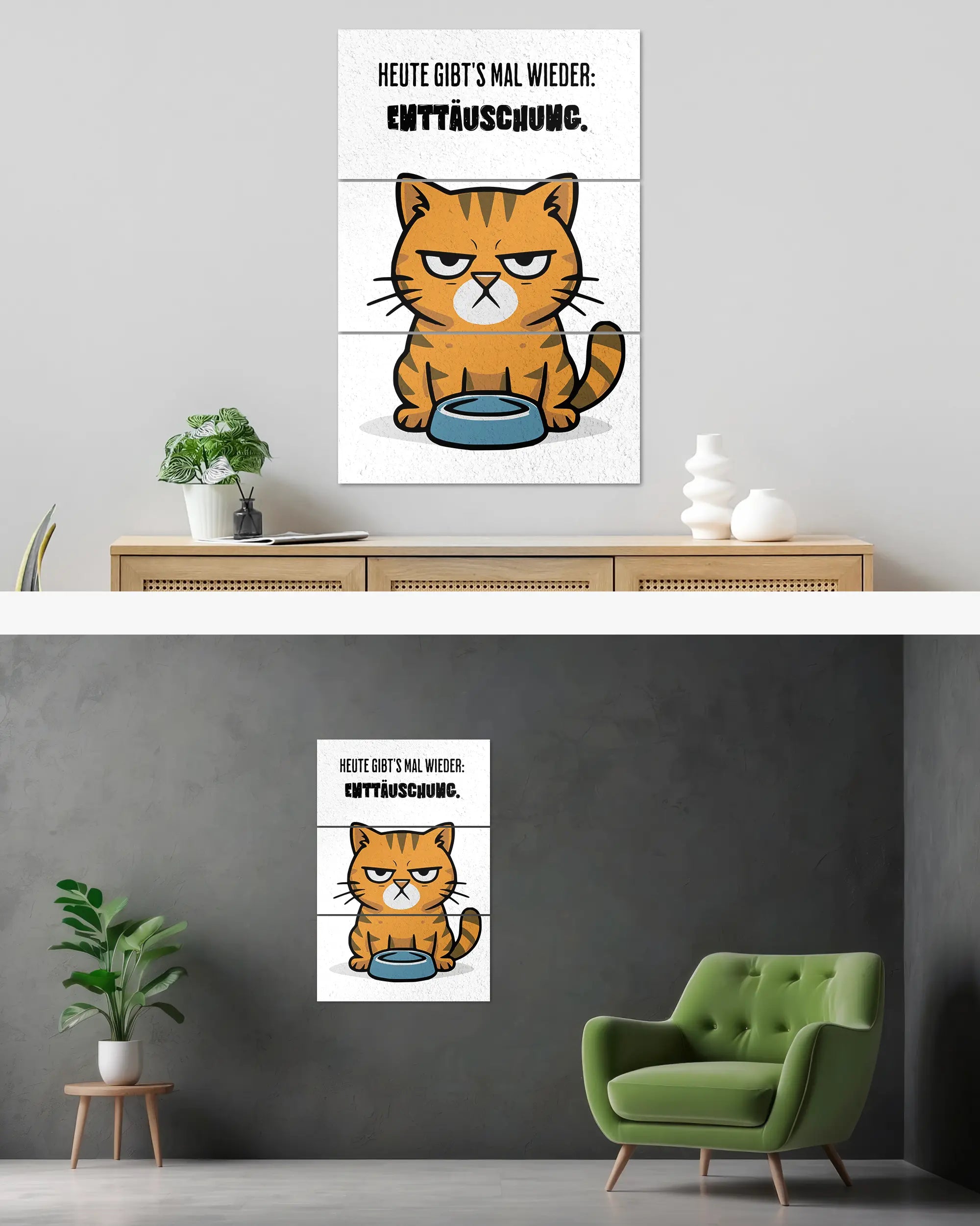 Wandansicht des Poster Plate Designs Napf Neustart im Original Style in der Größe Mighty (60 x 90 cm)