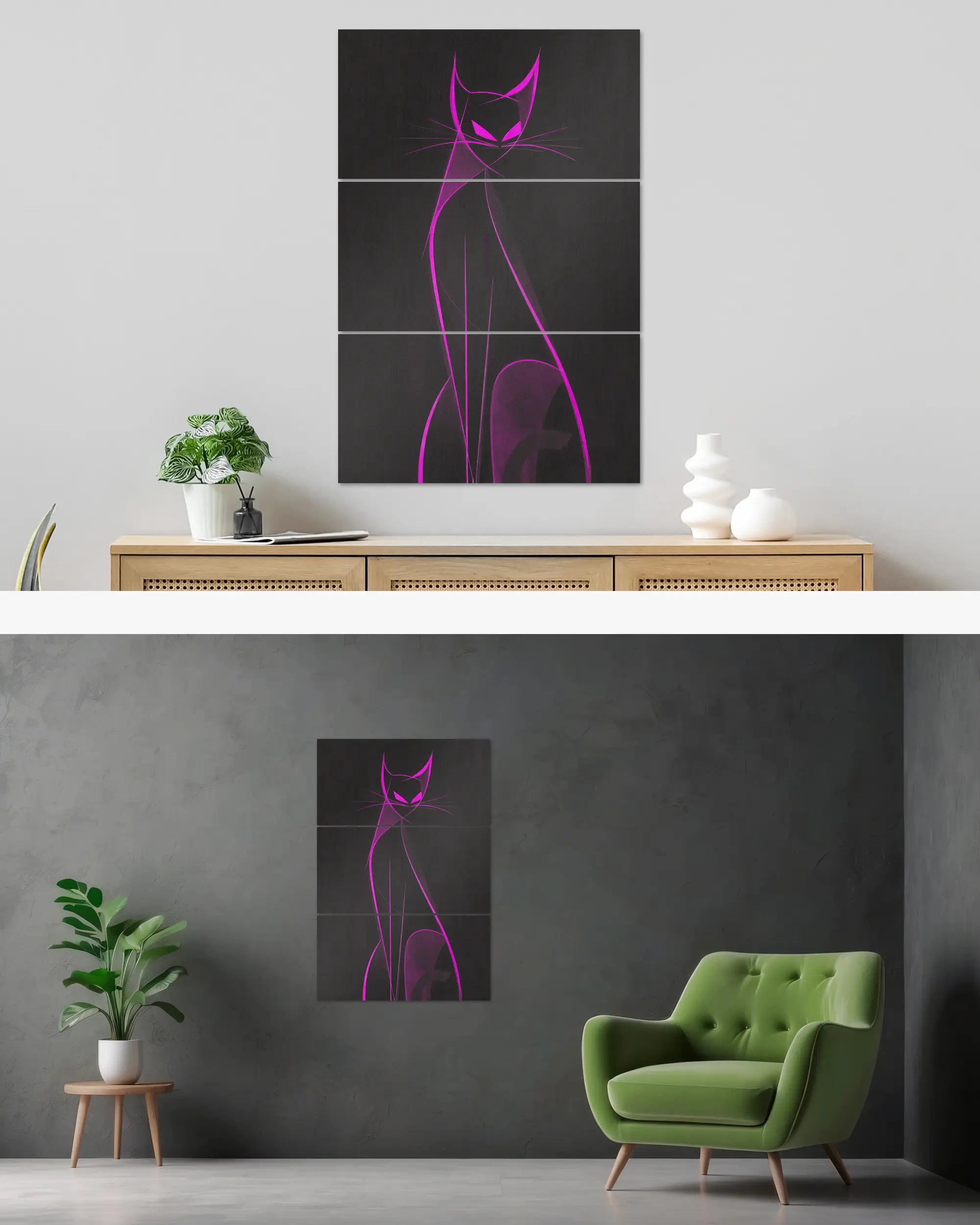 Wandansicht des Poster Plate Designs Katzenkrimi im Original Style in der Größe Mighty (60 x 90 cm)