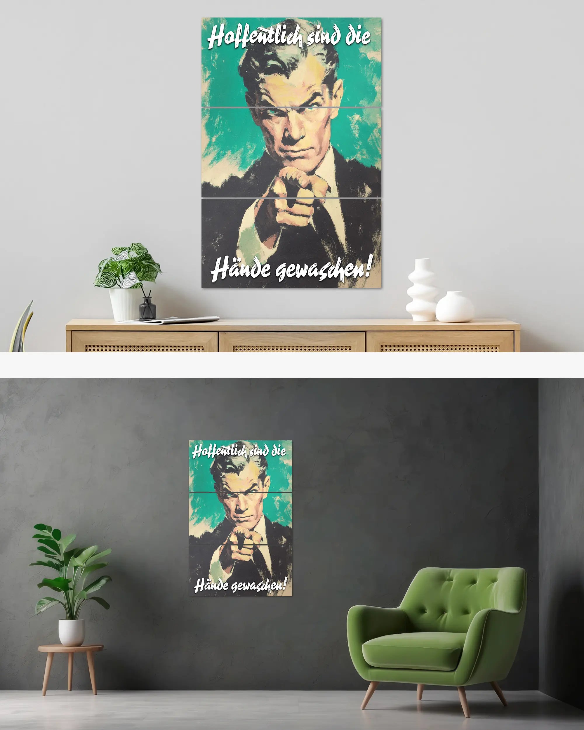 Wandansicht des Poster Plate Designs Besser mit Seife im Original Style in der Größe Mighty (60 x 90 cm)