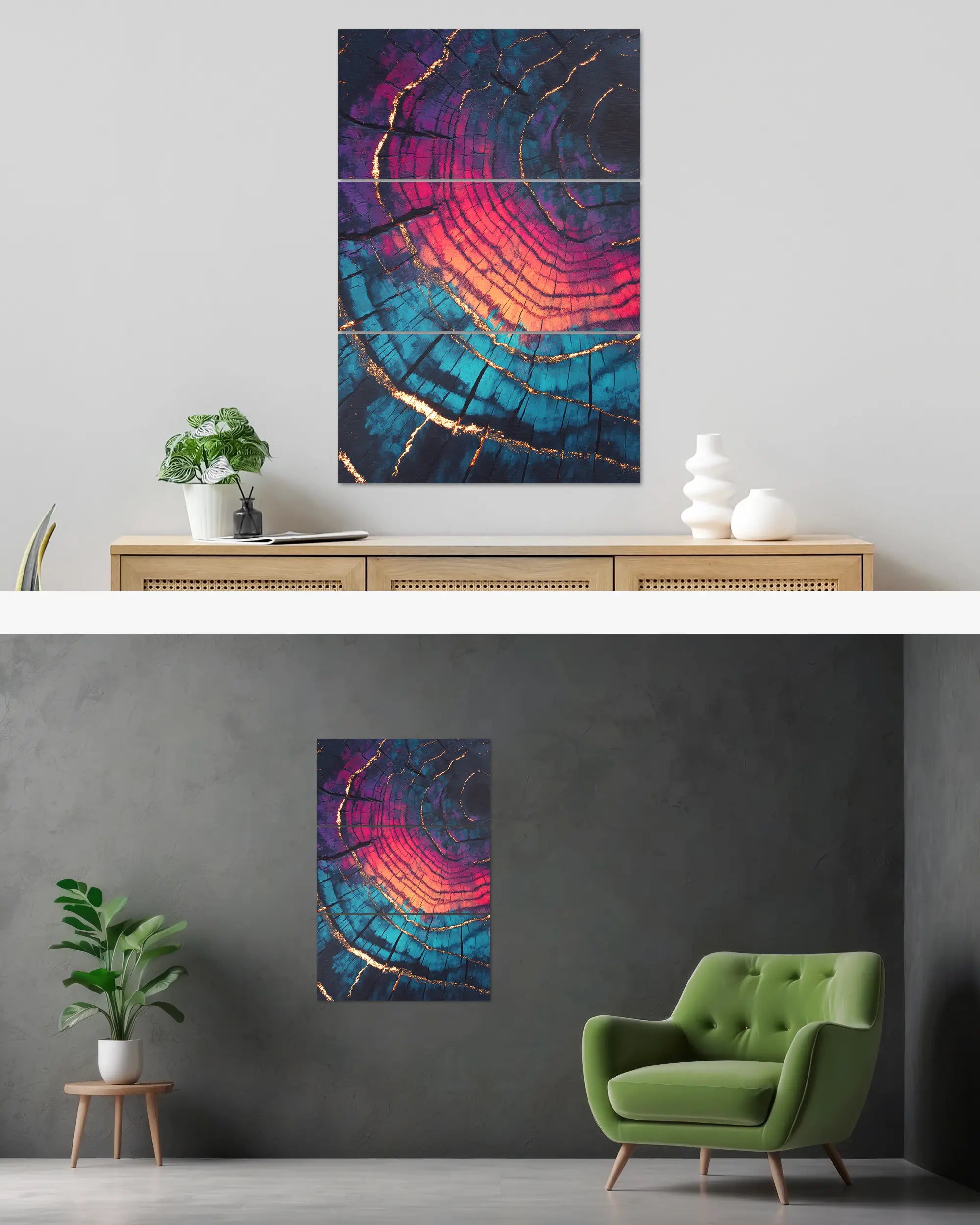 Wandansicht des Poster Plate Designs Rindenroulette im Original Style in der Größe Mighty (60 x 90 cm)