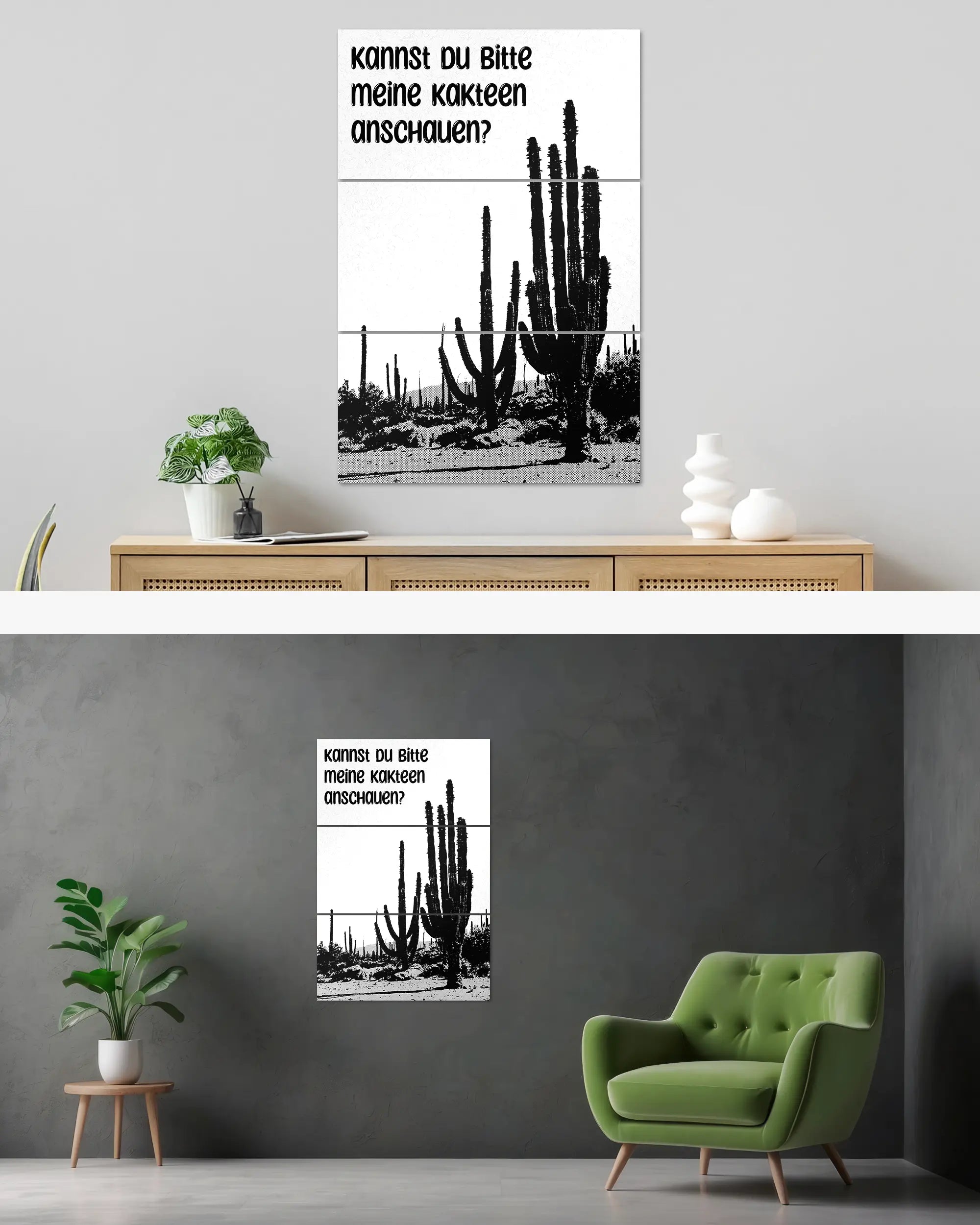 Wandansicht des Poster Plate Designs Kacktusse im Original Style in der Größe Mighty (60 x 90 cm)