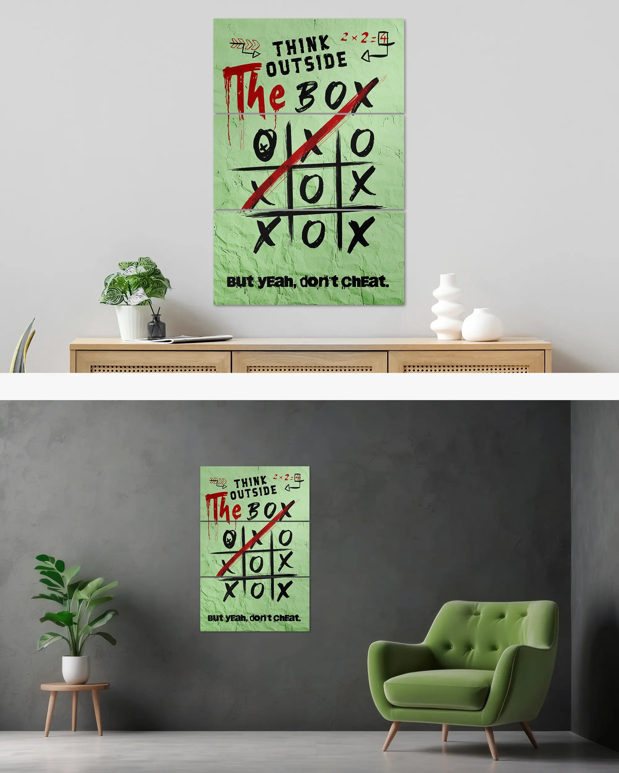 Wandansicht des Poster Plate Designs Boxing Outside im Original Style in der Größe Mighty (60 x 90 cm)