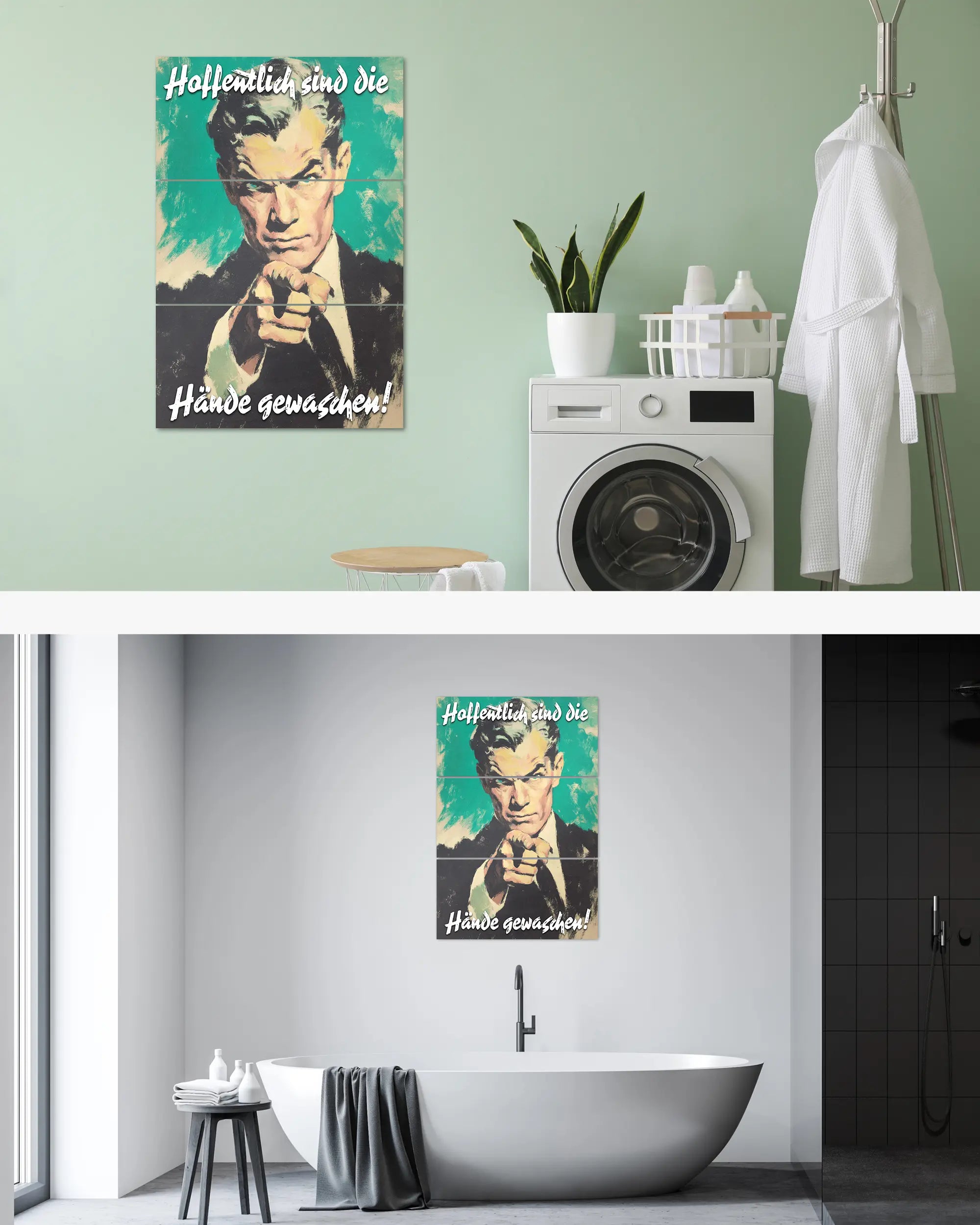 Zimmeransicht des Poster Plate Designs Besser mit Seife im Original Style in der Größe Mighty (60 x 90 cm)