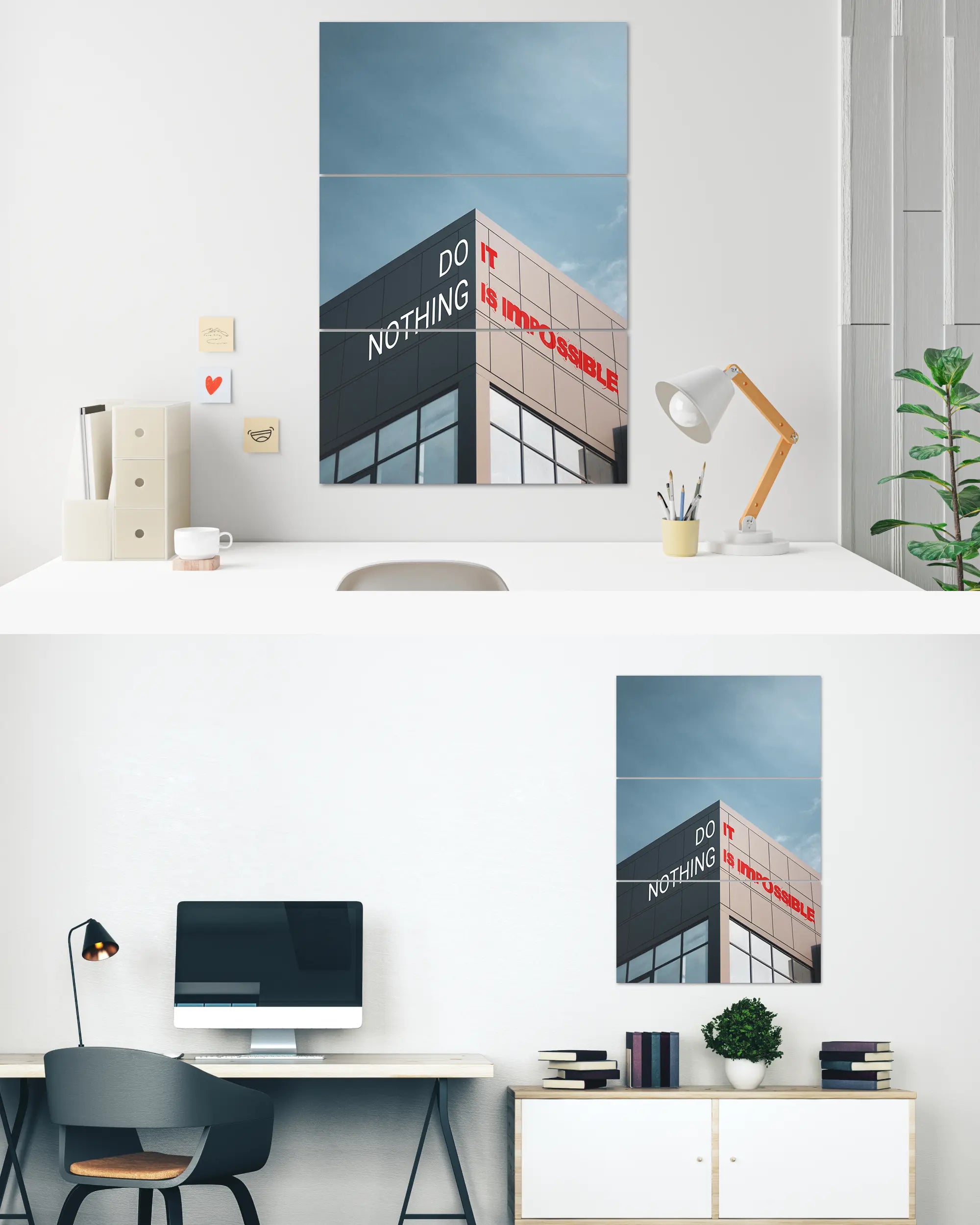 Zimmeransicht des Poster Plate Designs Do Nothing im Original Style in der Größe Mighty (60 x 90 cm)