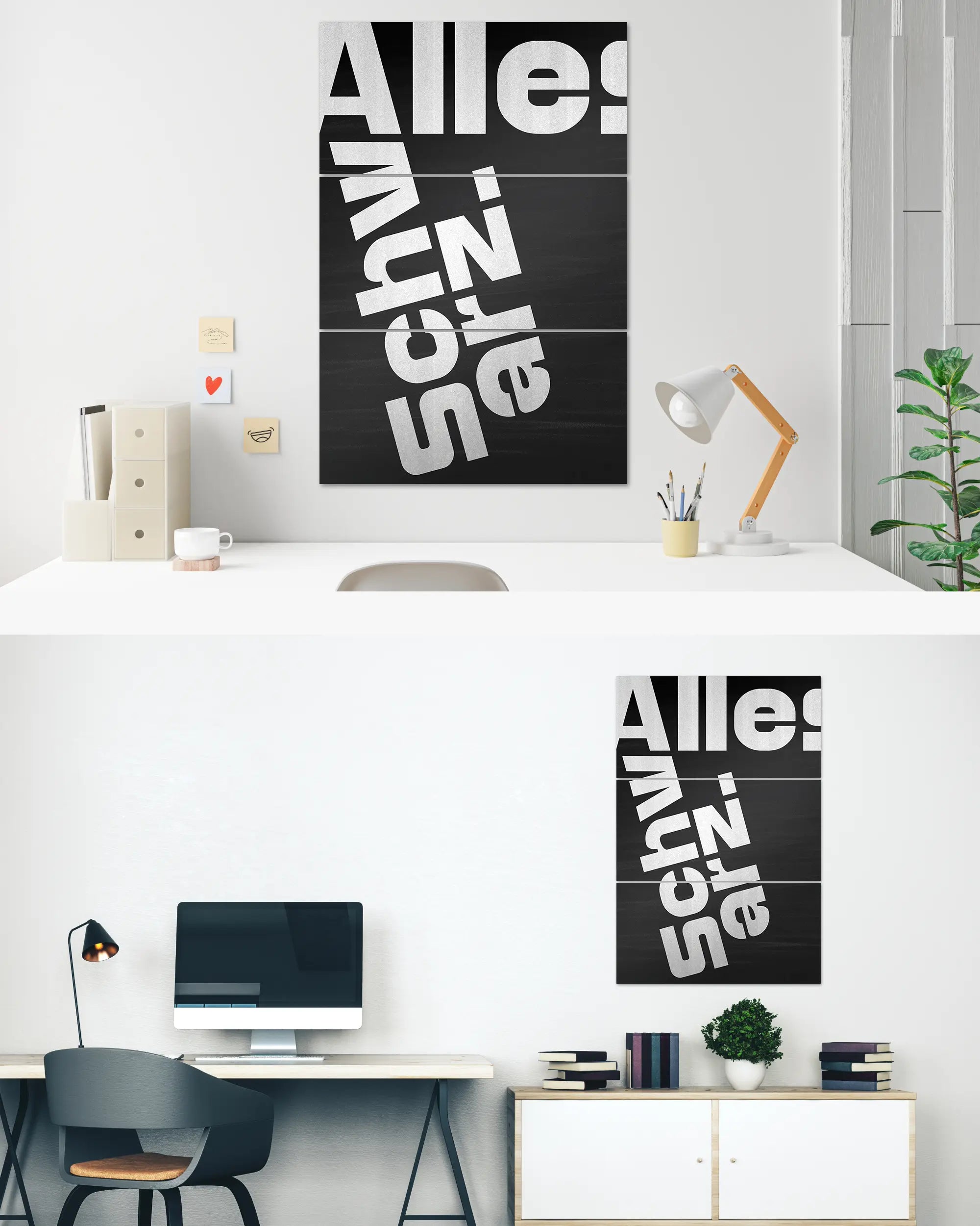 Zimmeransicht des Poster Plate Designs Alles Schwarz im Original Style in der Größe Mighty (60 x 90 cm)