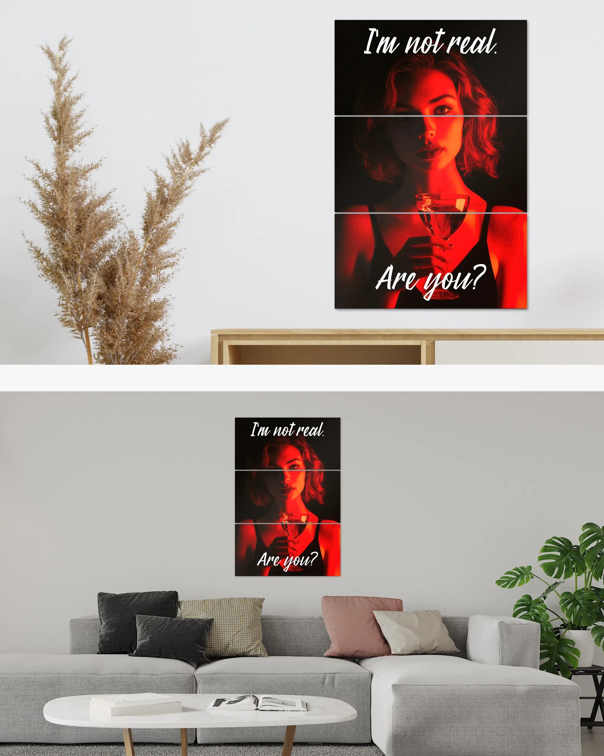 Zimmeransicht des Poster Plate Designs Are you for real im Original Style in der Größe Mighty (60 x 90 cm)