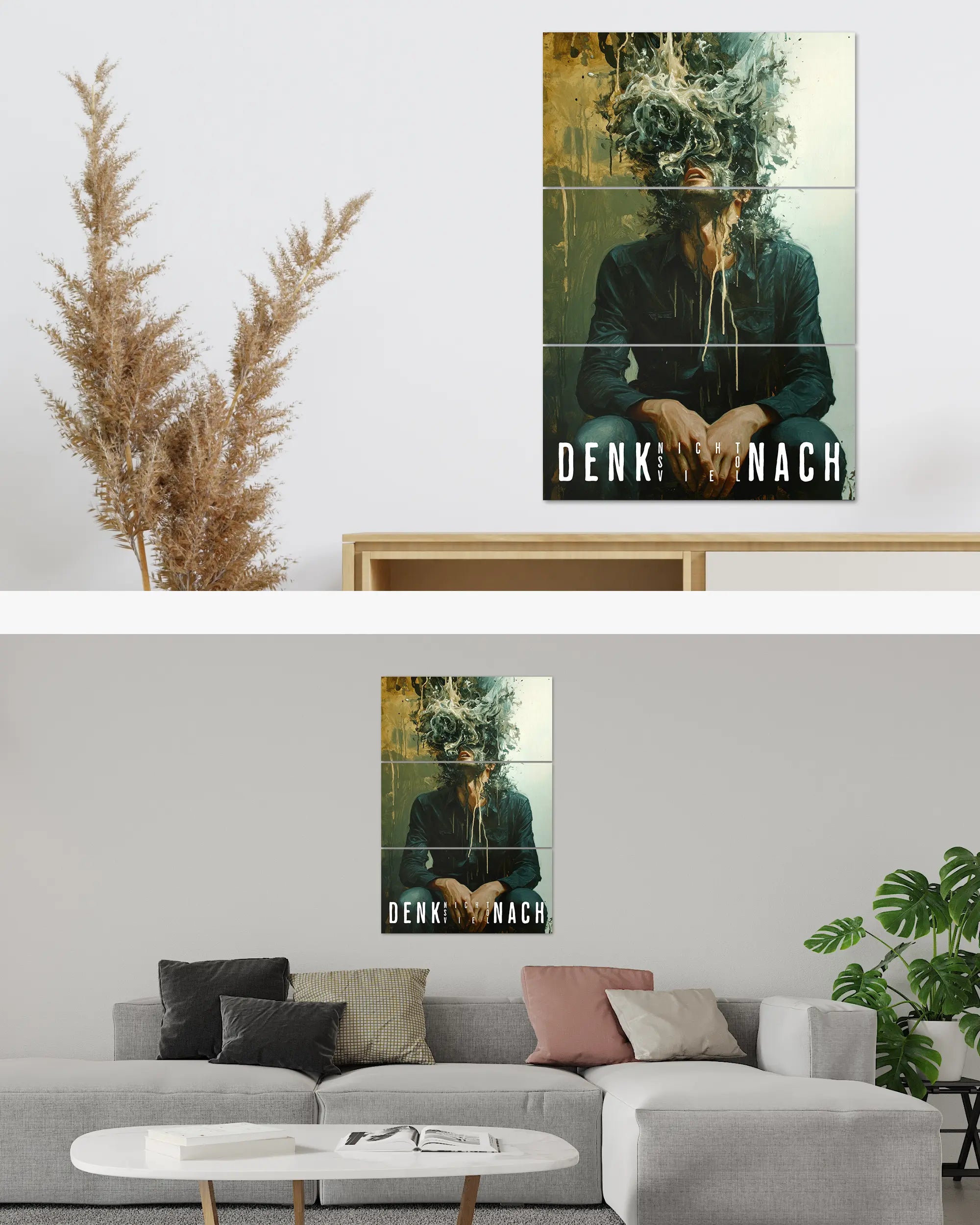 Zimmeransicht des Poster Plate Designs Denkblockade im Original Style in der Größe Mighty (60 x 90 cm)