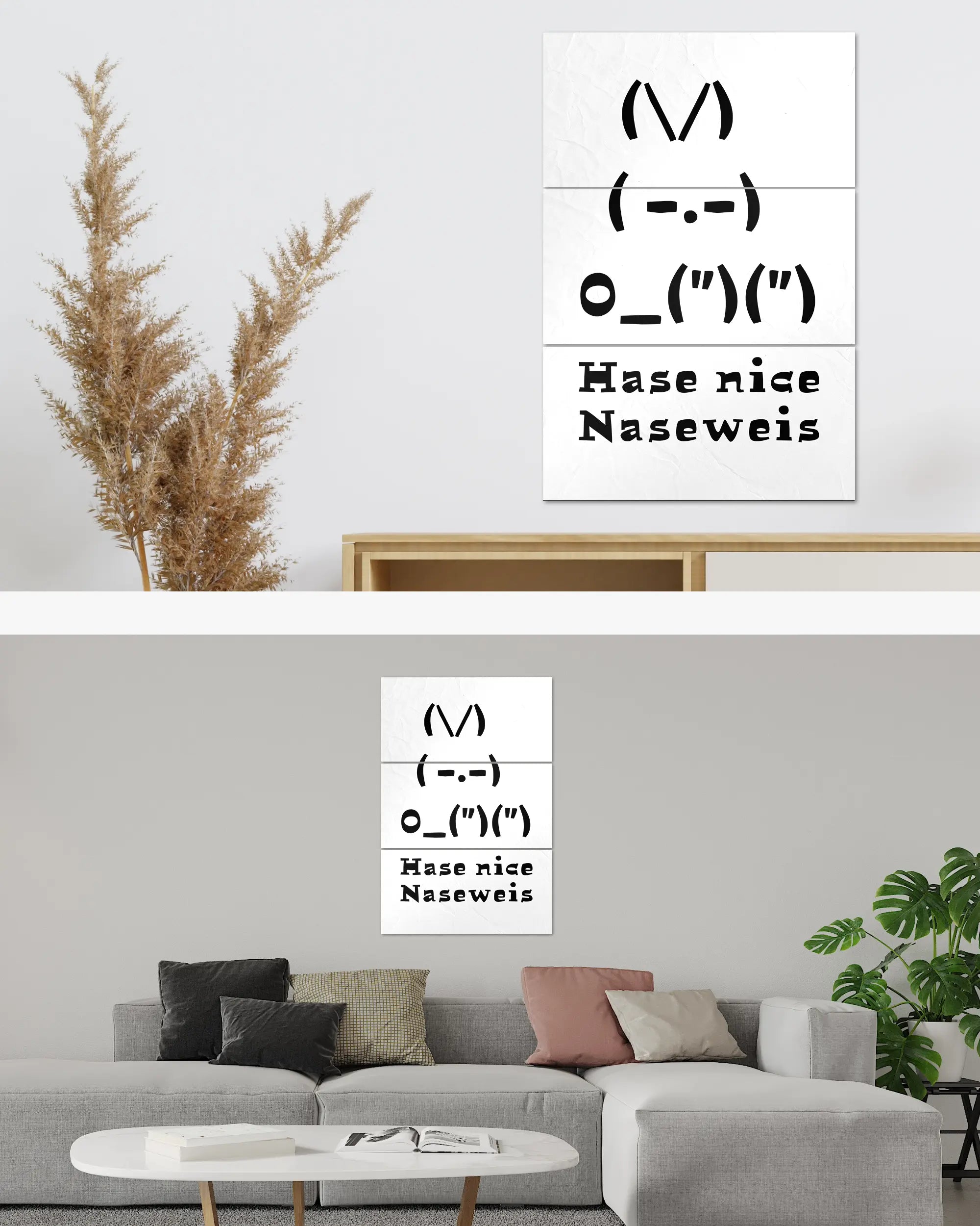 Zimmeransicht des Poster Plate Designs Nicer Hase im Original Style in der Größe Mighty (60 x 90 cm)