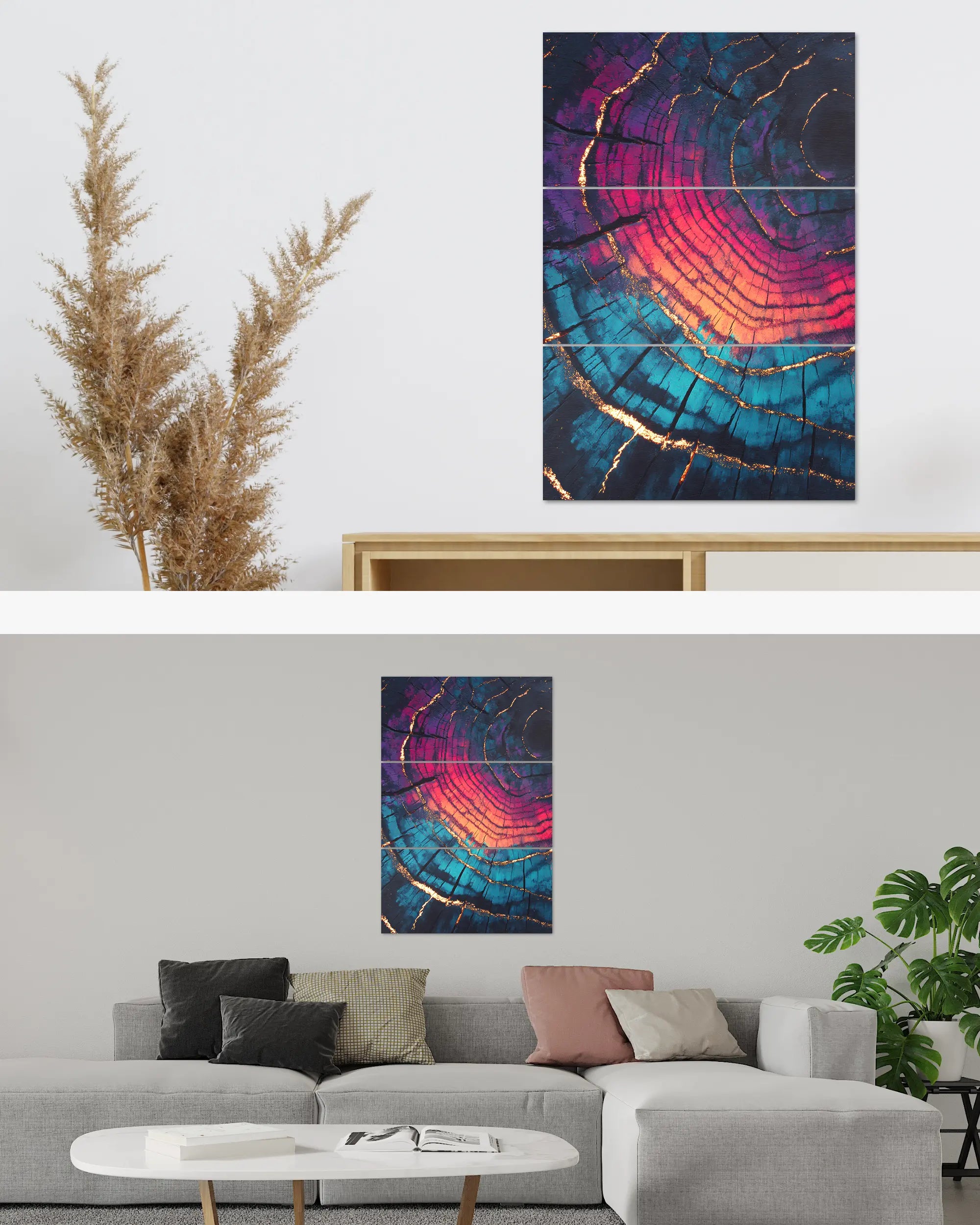 Zimmeransicht des Poster Plate Designs Rindenroulette im Original Style in der Größe Mighty (60 x 90 cm)