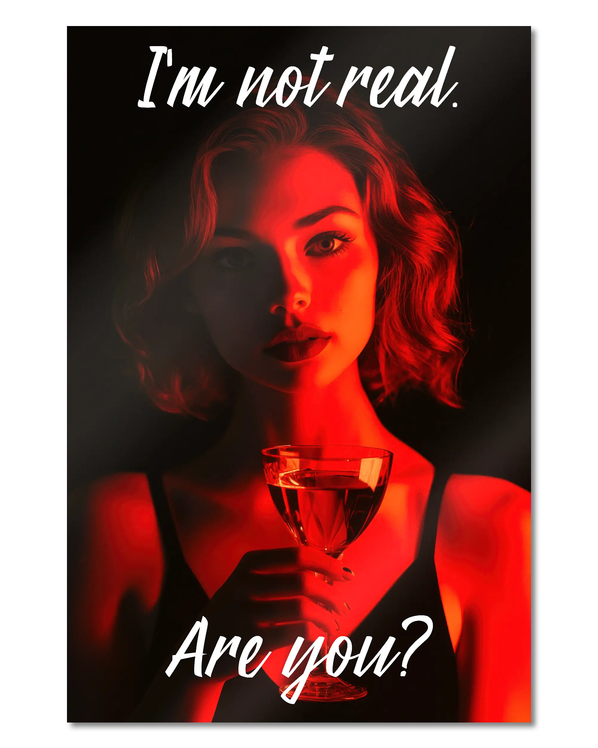 Frontalansicht des Poster Plate Designs Are you for real im Metallic Style in der Größe Main (40 x 60 cm)