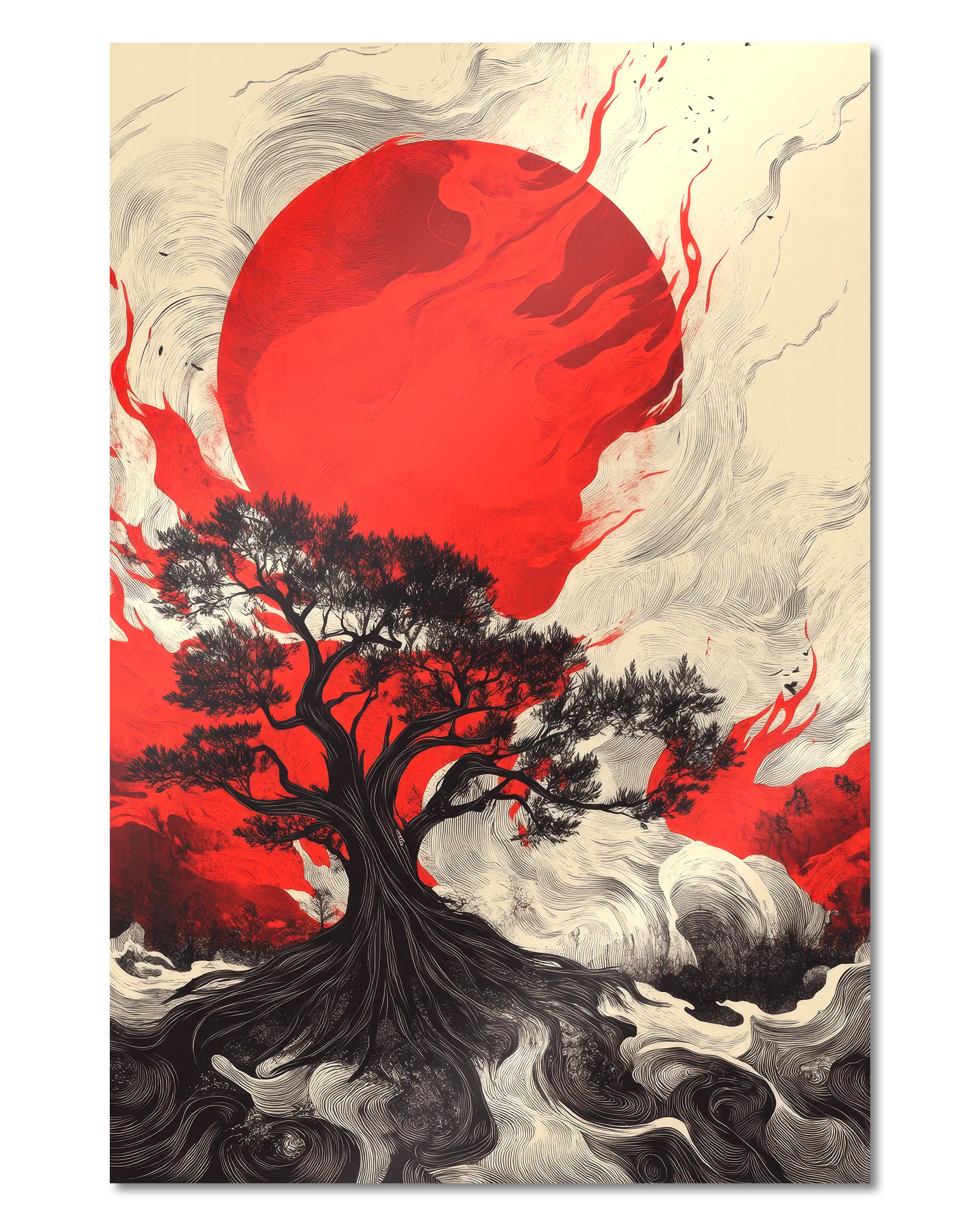 Frontalansicht des Poster Plate Designs Japan is lit im Metallic Style in der Größe Main (40 x 60 cm)