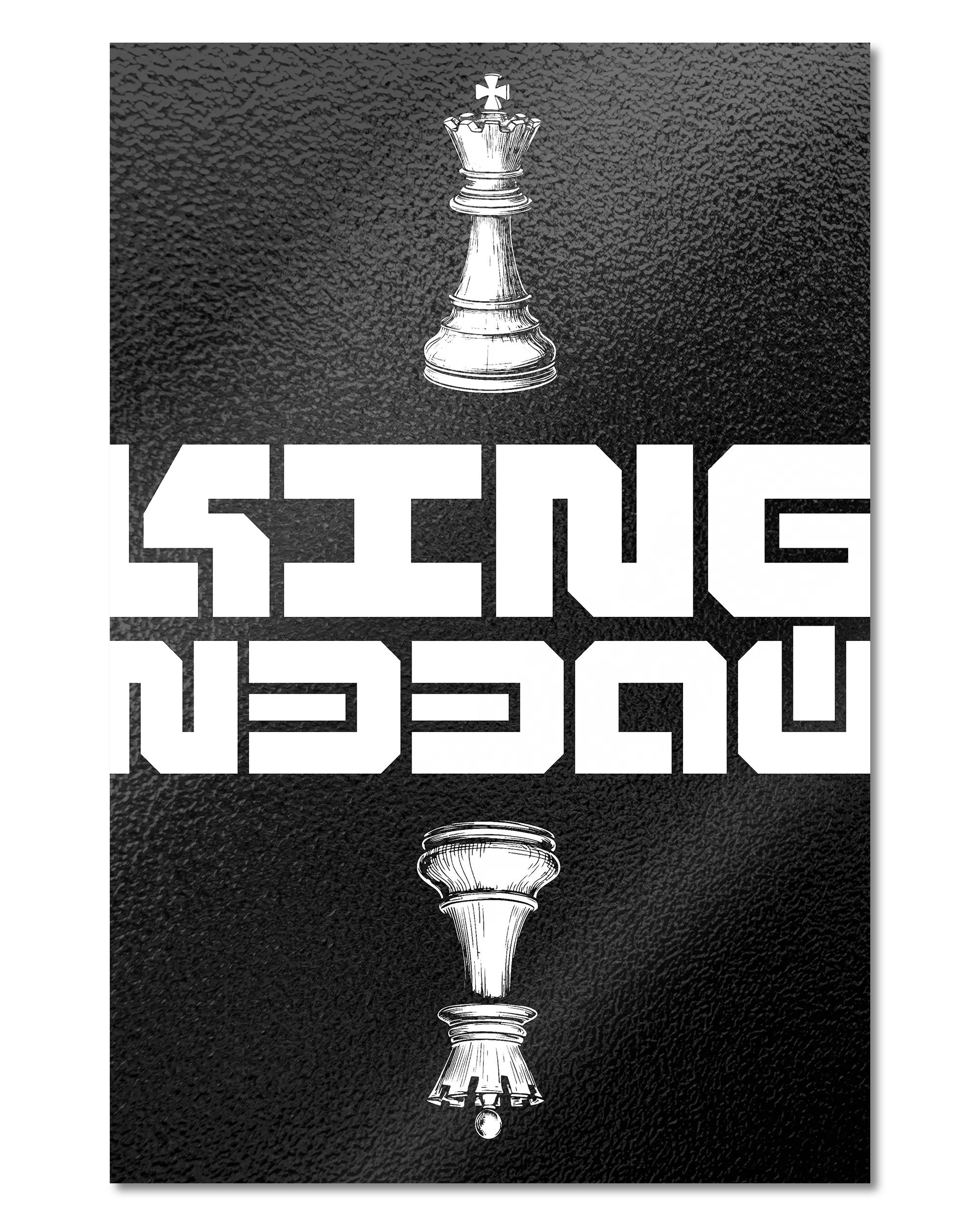 Frontalansicht des Poster Plate Designs Chessday im Metallic Style in der Größe Main (40 x 60 cm)