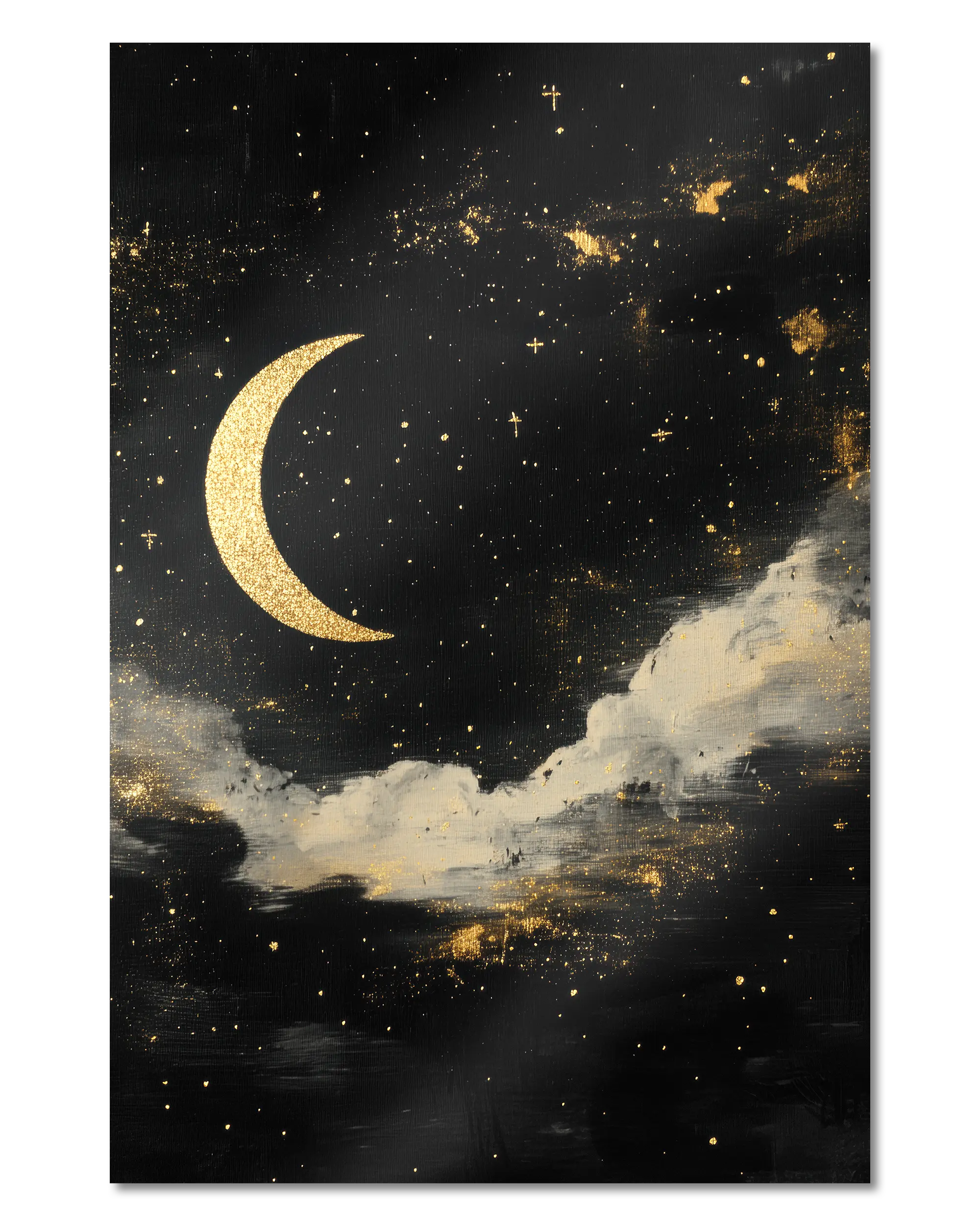 Frontalansicht des Poster Plate Designs Goldenes Mondgedicht im Metallic Style in der Größe Main (40 x 60 cm)