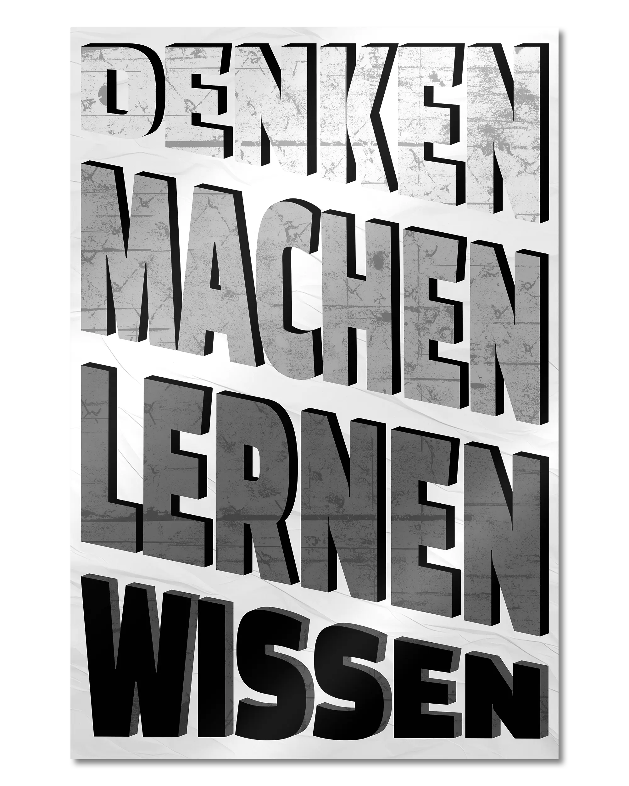 Frontalansicht des Poster Plate Designs Der Weg zum Wissen im Metallic Style in der Größe Main (40 x 60 cm)