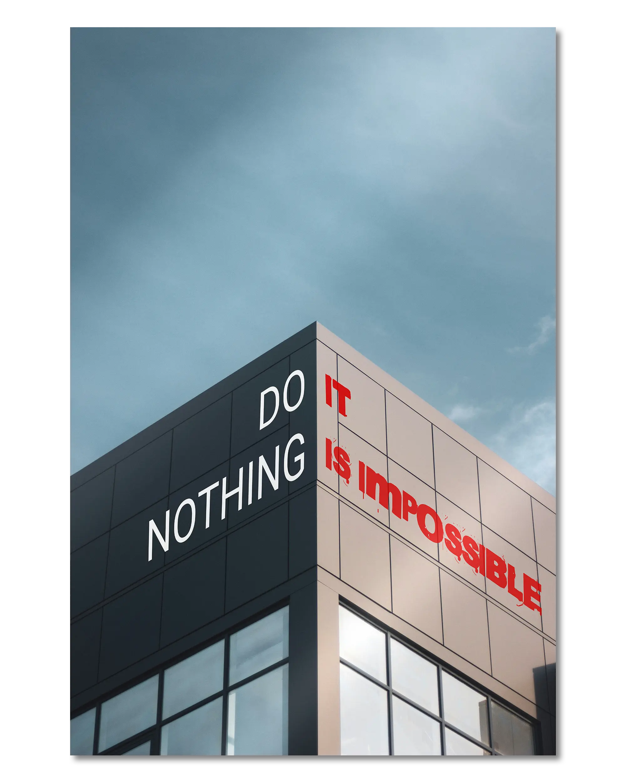 Frontalansicht des Poster Plate Designs Do Nothing im Metallic Style in der Größe Main (40 x 60 cm)