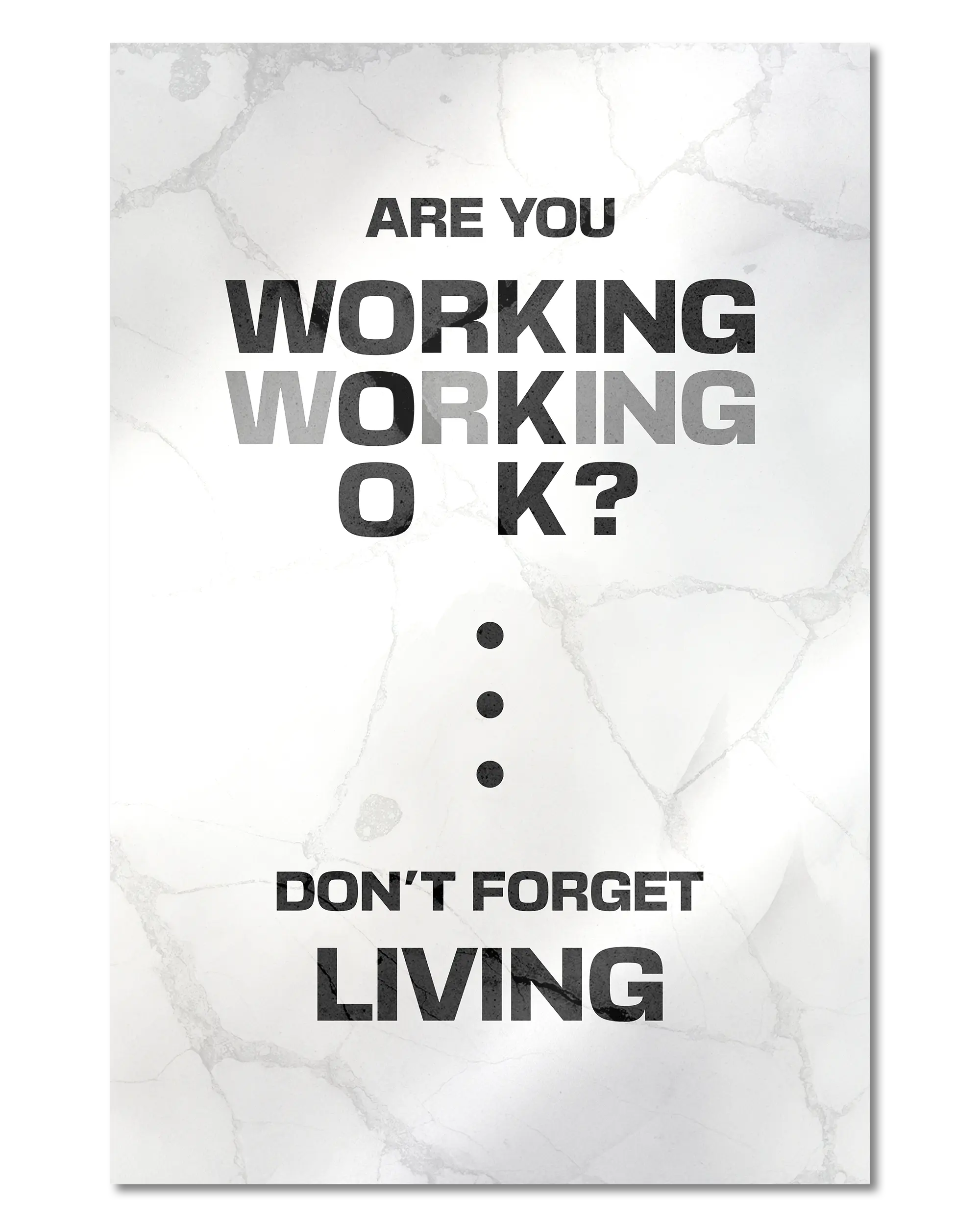 Frontalansicht des Poster Plate Designs Are you OK? im Metallic Style in der Größe Main (40 x 60 cm)