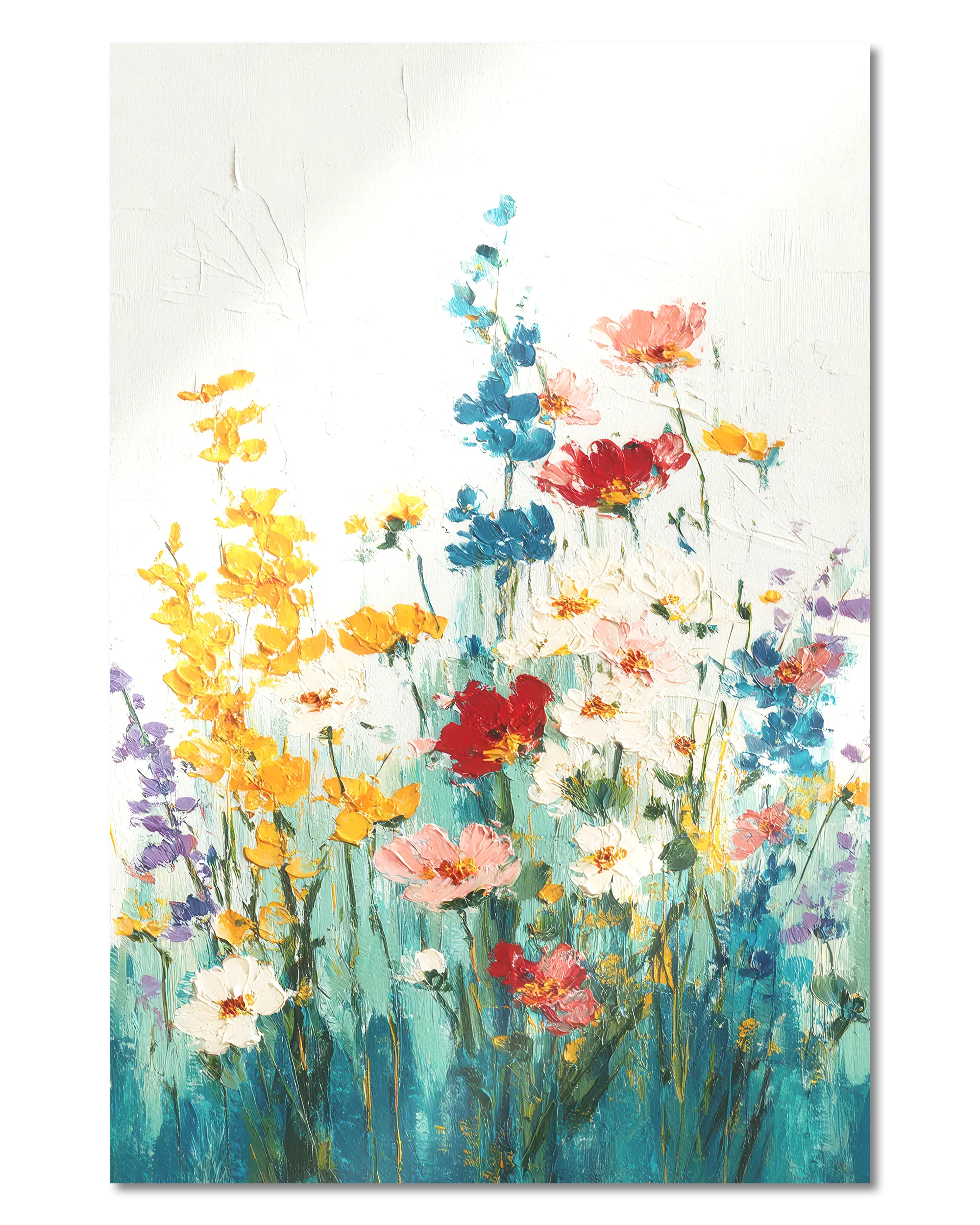 Frontalansicht des Poster Plate Designs Blühen statt Mühen im Metallic Style in der Größe Main (40 x 60 cm)