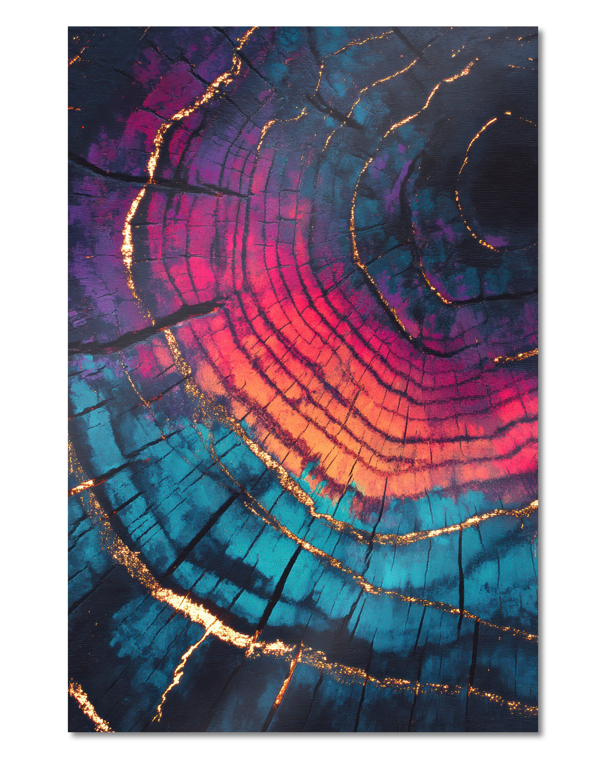 Frontalansicht des Poster Plate Designs Rindenroulette im Metallic Style in der Größe Main (40 x 60 cm)