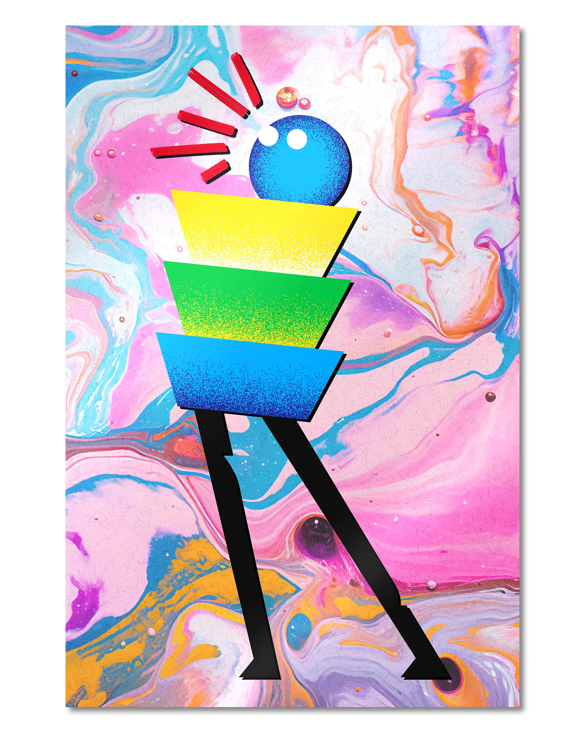 Frontalansicht des Poster Plate Designs Ein Kunstwerk im Metallic Style in der Größe Main (40 x 60 cm)