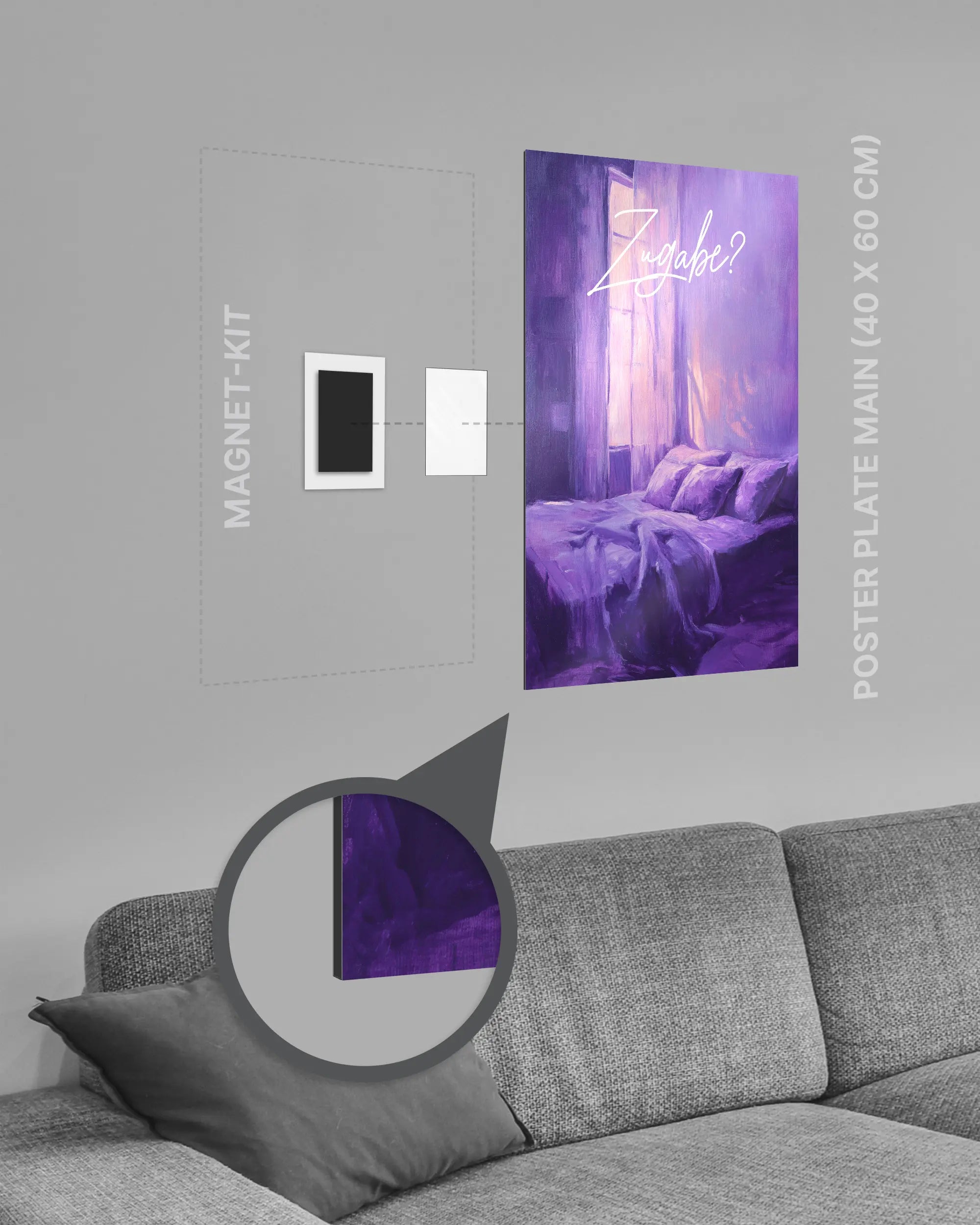 Magnet-Kit Seitenansicht des Poster Plate Designs Sexuell bedürftig im Metallic Style in der Größe Main (40 x 60 cm)