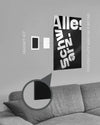 Magnet-Kit Seitenansicht des Poster Plate Designs Alles Schwarz im Metallic Style in der Größe Main (40 x 60 cm)