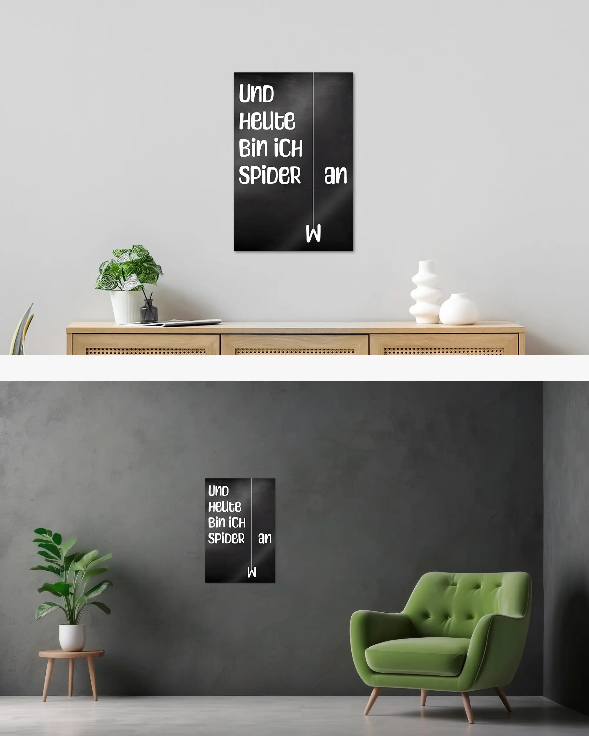 Wandansicht des Poster Plate Designs Abhängen im Metallic Style in der Größe Main (40 x 60 cm)