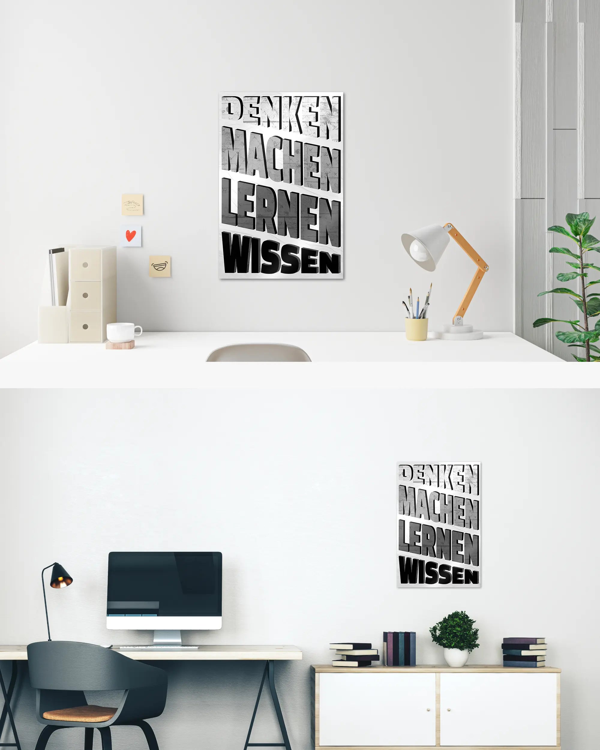 Zimmeransicht des Poster Plate Designs Der Weg zum Wissen im Metallic Style in der Größe Main (40 x 60 cm)