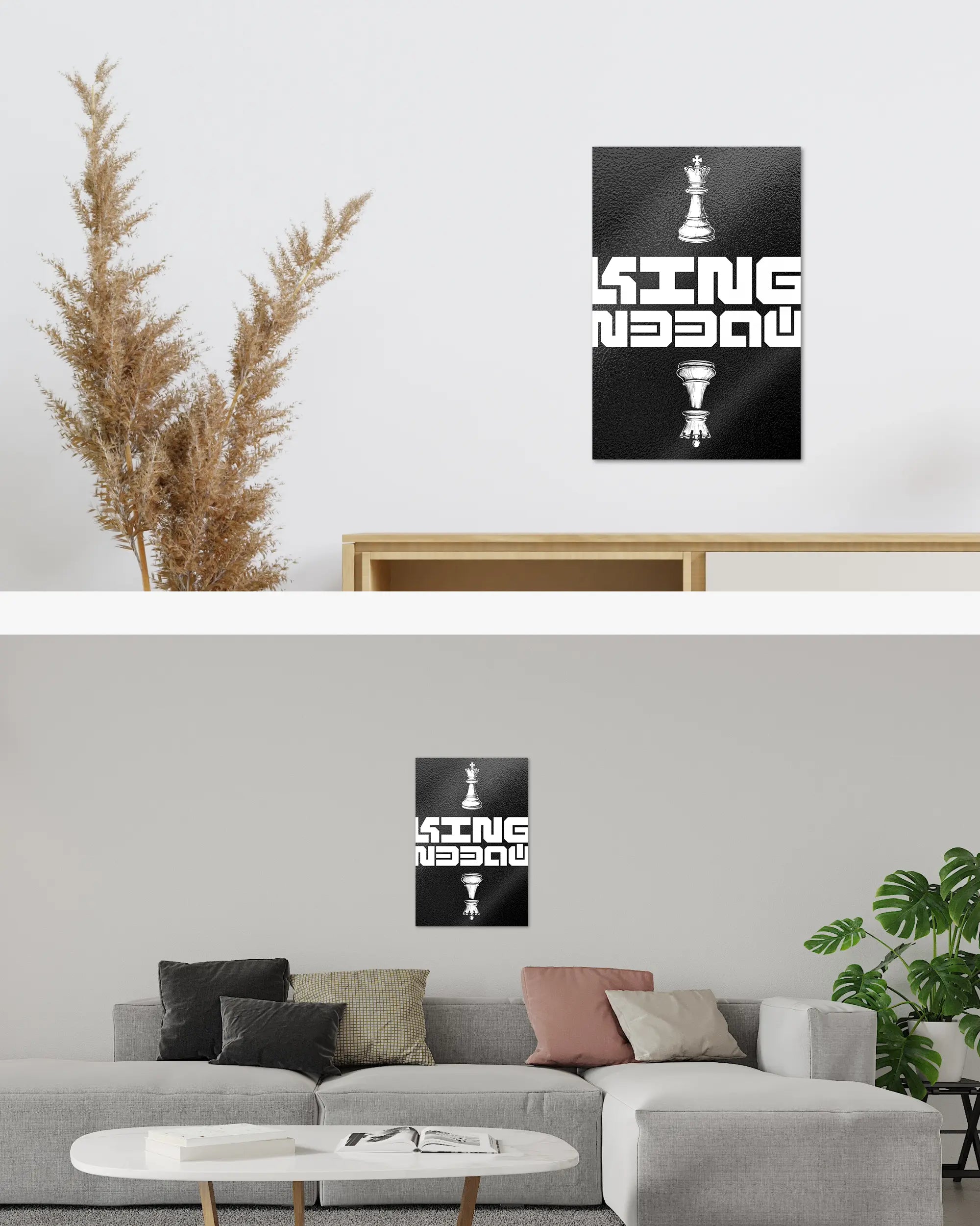 Zimmeransicht des Poster Plate Designs Chessday im Metallic Style in der Größe Main (40 x 60 cm)