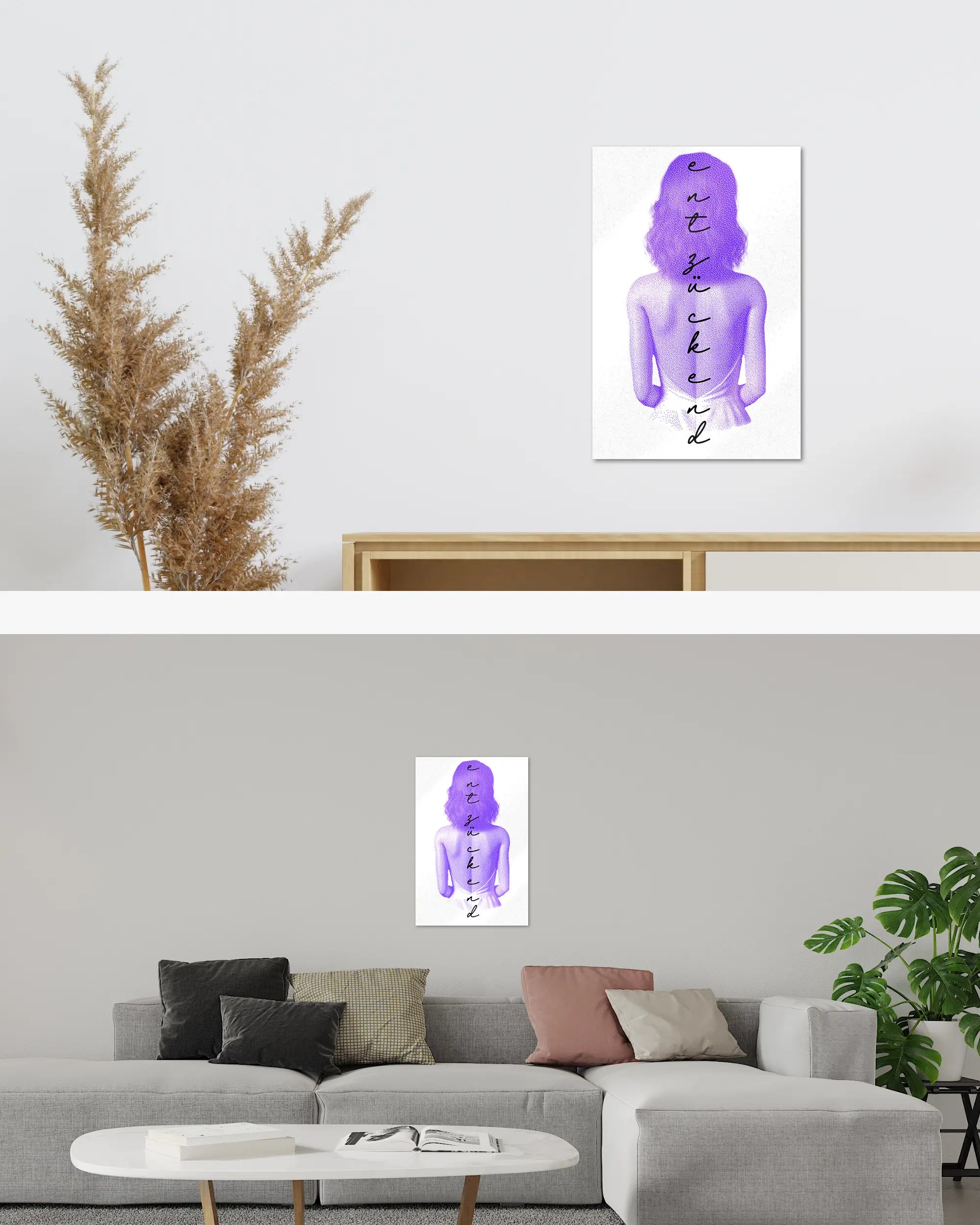 Zimmeransicht des Poster Plate Designs Rückendeckung im Metallic Style in der Größe Main (40 x 60 cm)